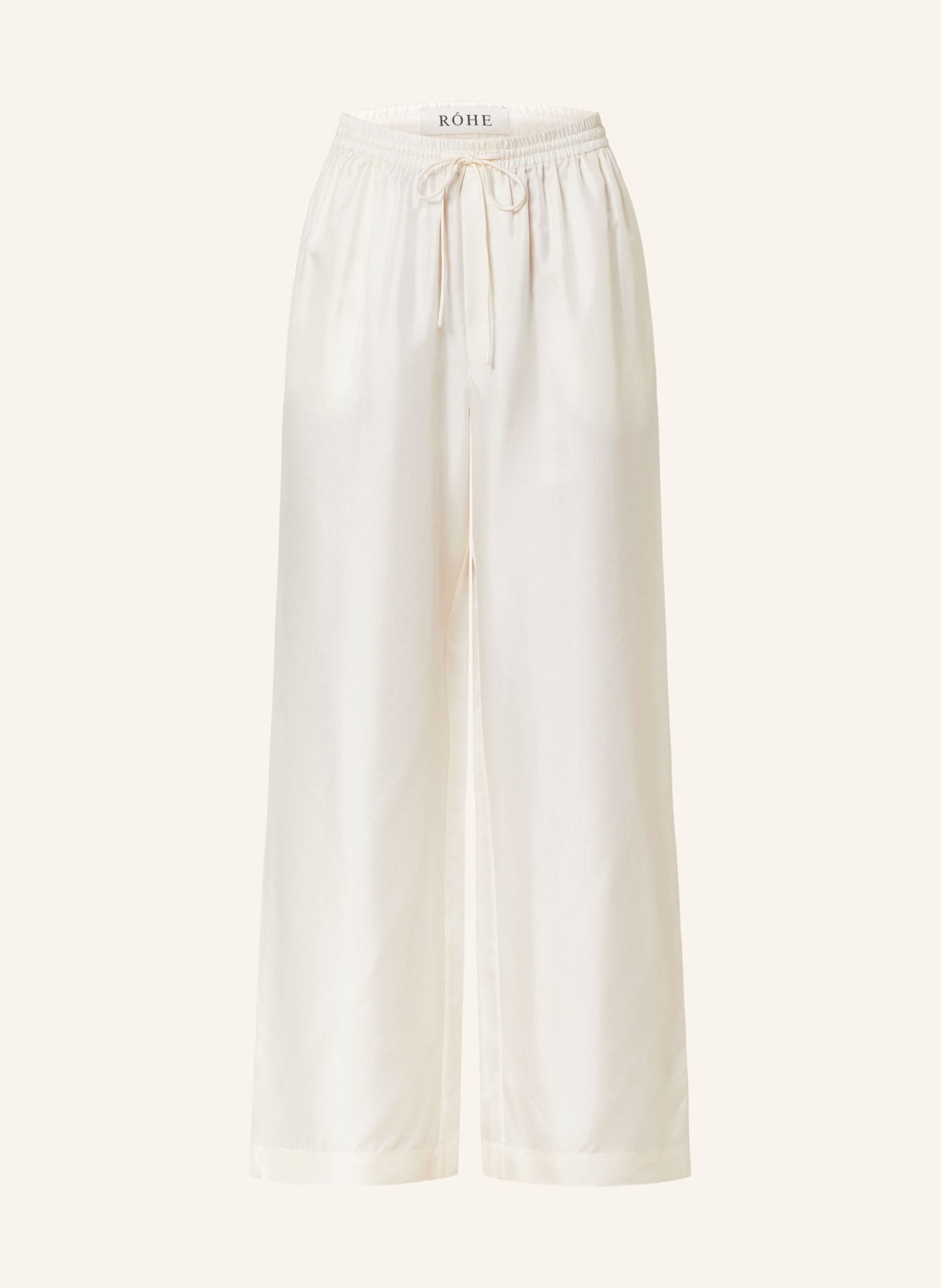 RÓHE Wide leg trousers made of silk, Color: CREAM (Image 1)