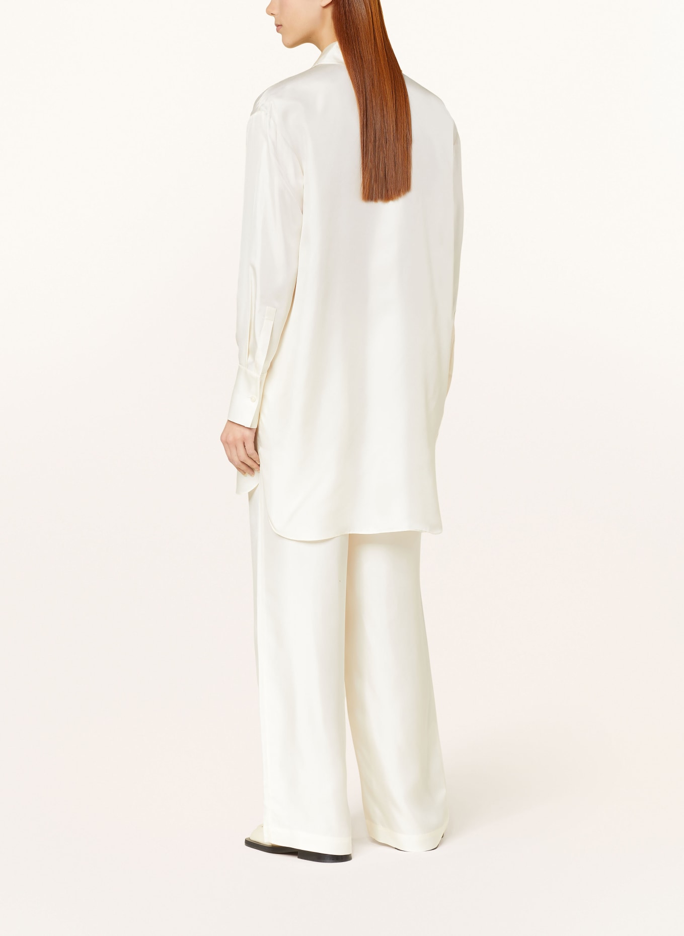RÓHE Wide leg trousers made of silk, Color: CREAM (Image 3)