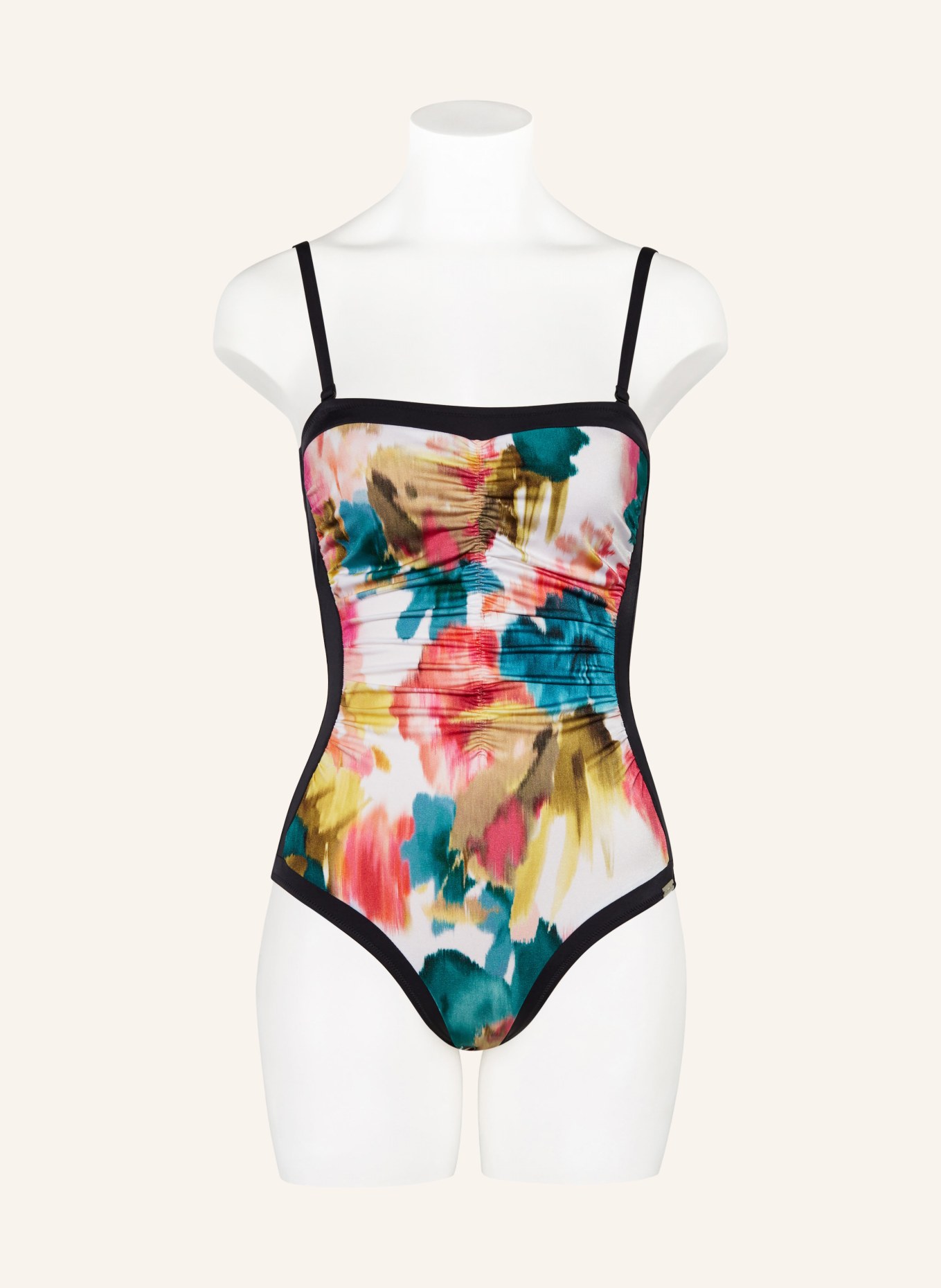 Charmline Shaping swimsuit TRUE BLOOM, Color: BLACK/ WHITE/ TEAL (Image 2)