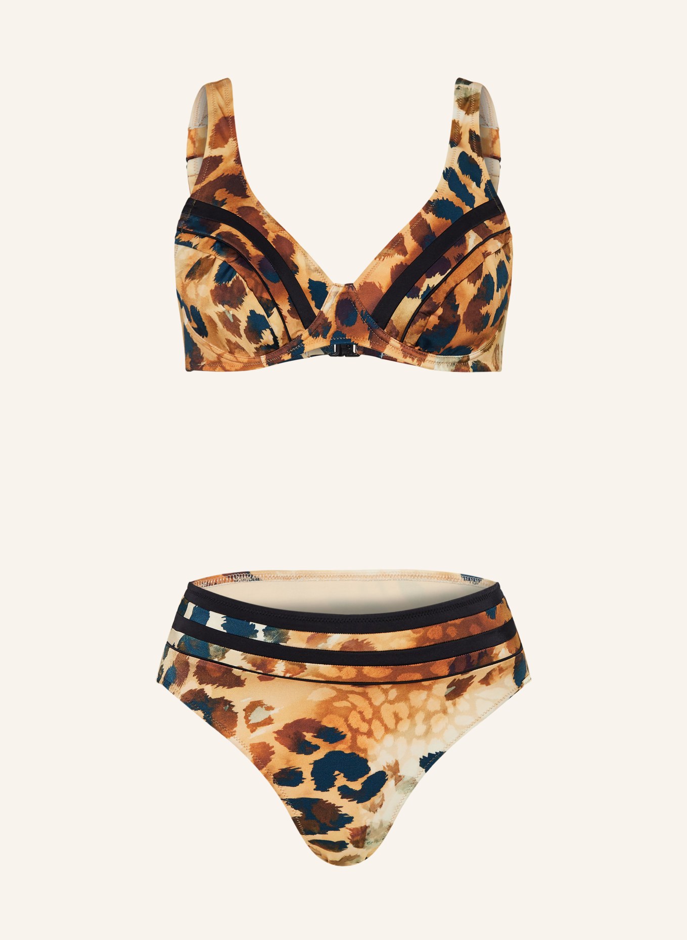 Charmline Bügel-Bikini DESERT SUNSET, Farbe: HELLGELB/ ORANGE/ PETROL (Bild 1)