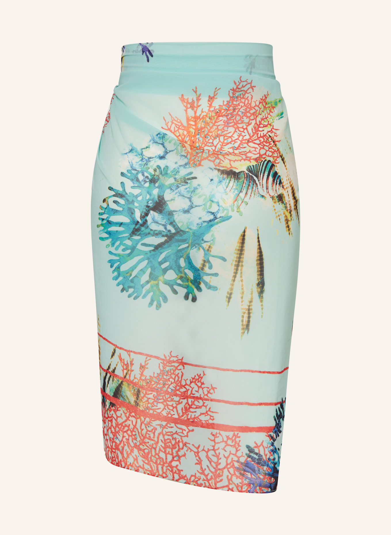 Charmline Pareo MIDNIGHT SOUNDS in mint/ rot