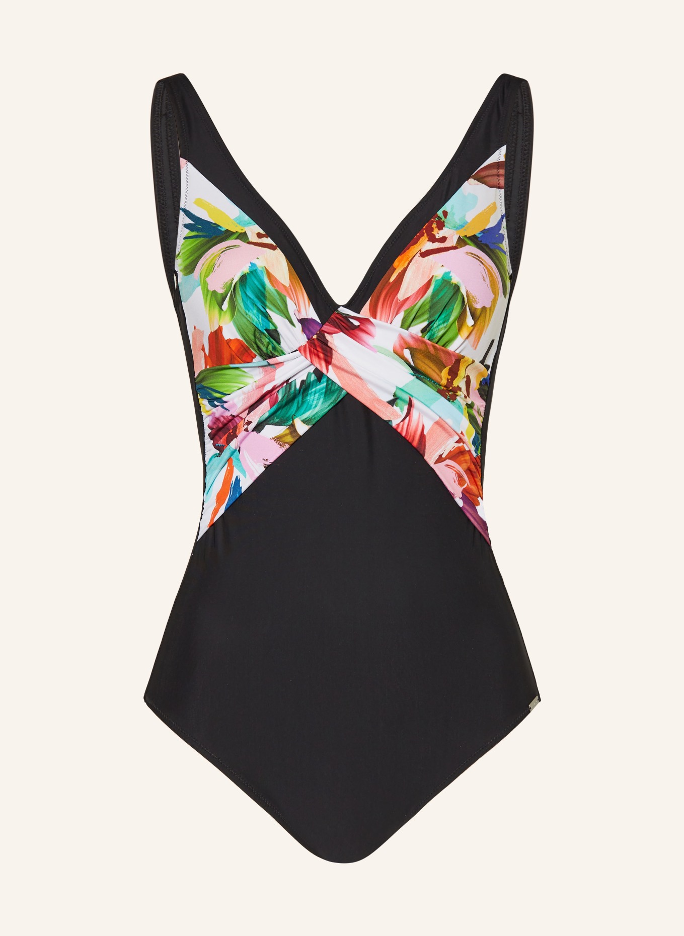 Charmline Shaping swimsuit FLORAL RAINBOWS, Color: BLACK/ WHITE/ PINK (Image 1)