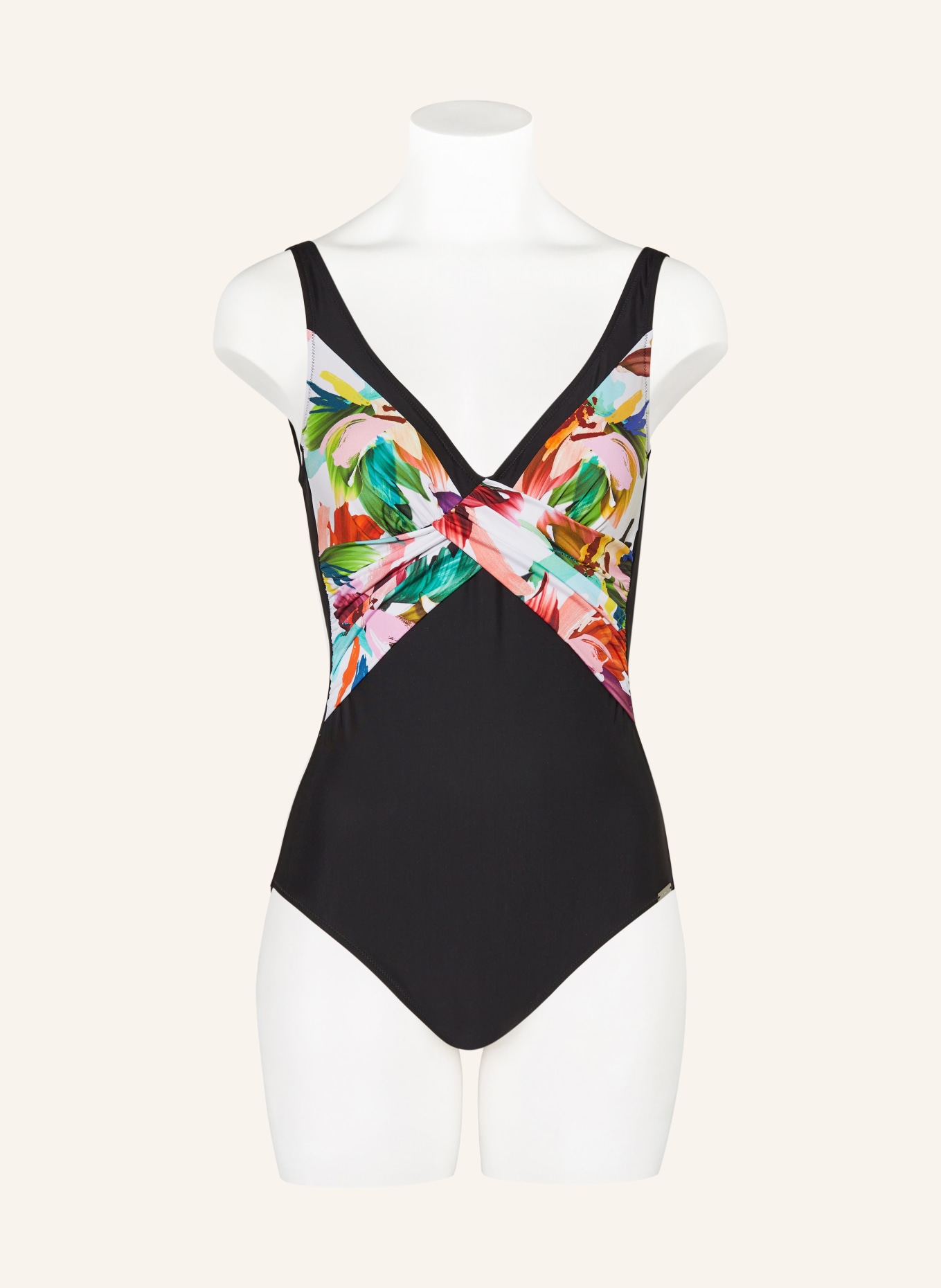 Charmline Shaping swimsuit FLORAL RAINBOWS, Color: BLACK/ WHITE/ PINK (Image 2)