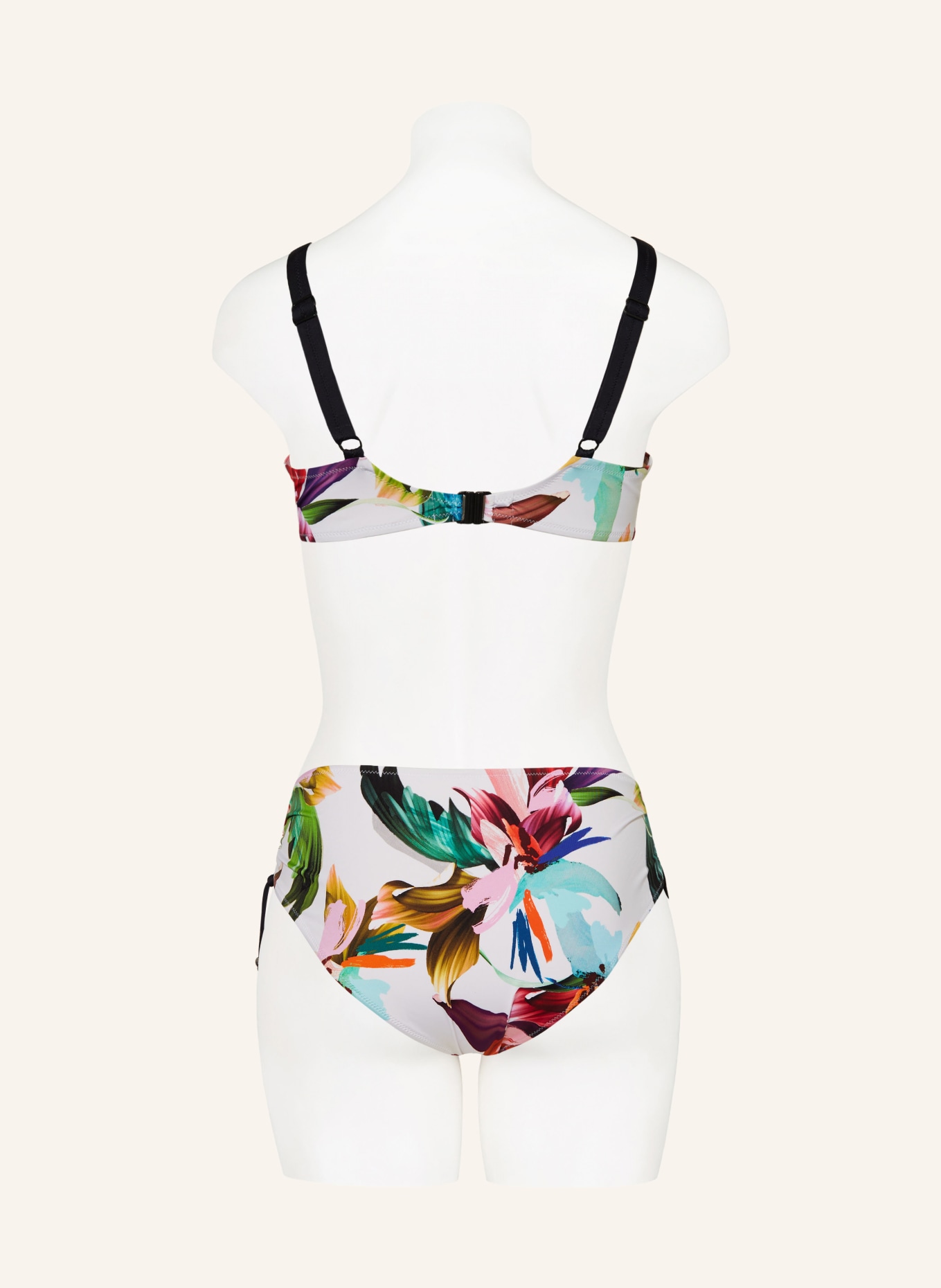 Charmline Bikini z fiszbinami FLORAL RAINBOWS, Kolor: BIAŁY/ CZARNY/ ZIELONY (Obrazek 3)