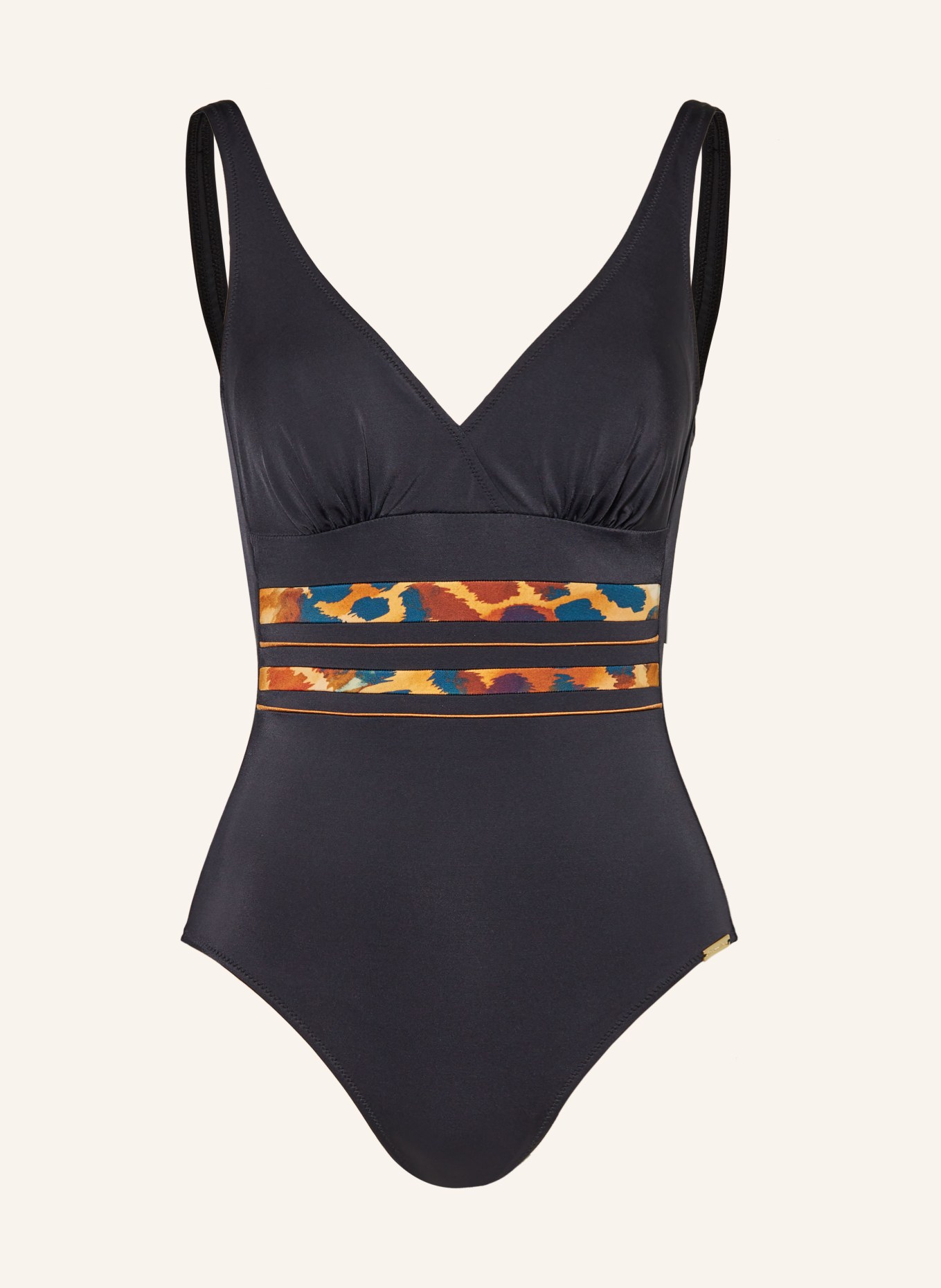 Charmline Shaping swimsuit DESERT SUNSET, Color: BLACK/ DARK BLUE/ ORANGE (Image 1)
