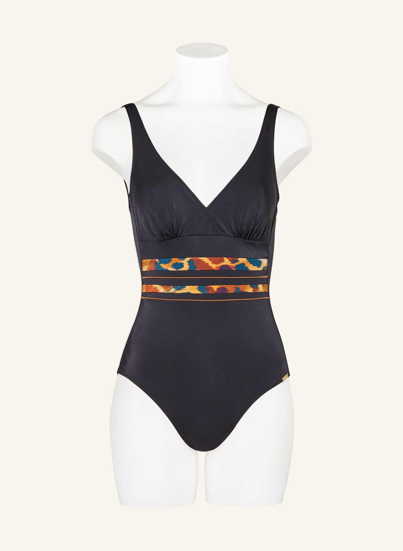 Charmline Shaping swimsuit DESERT SUNSET, Color: BLACK/ DARK BLUE/ ORANGE (Image 2)