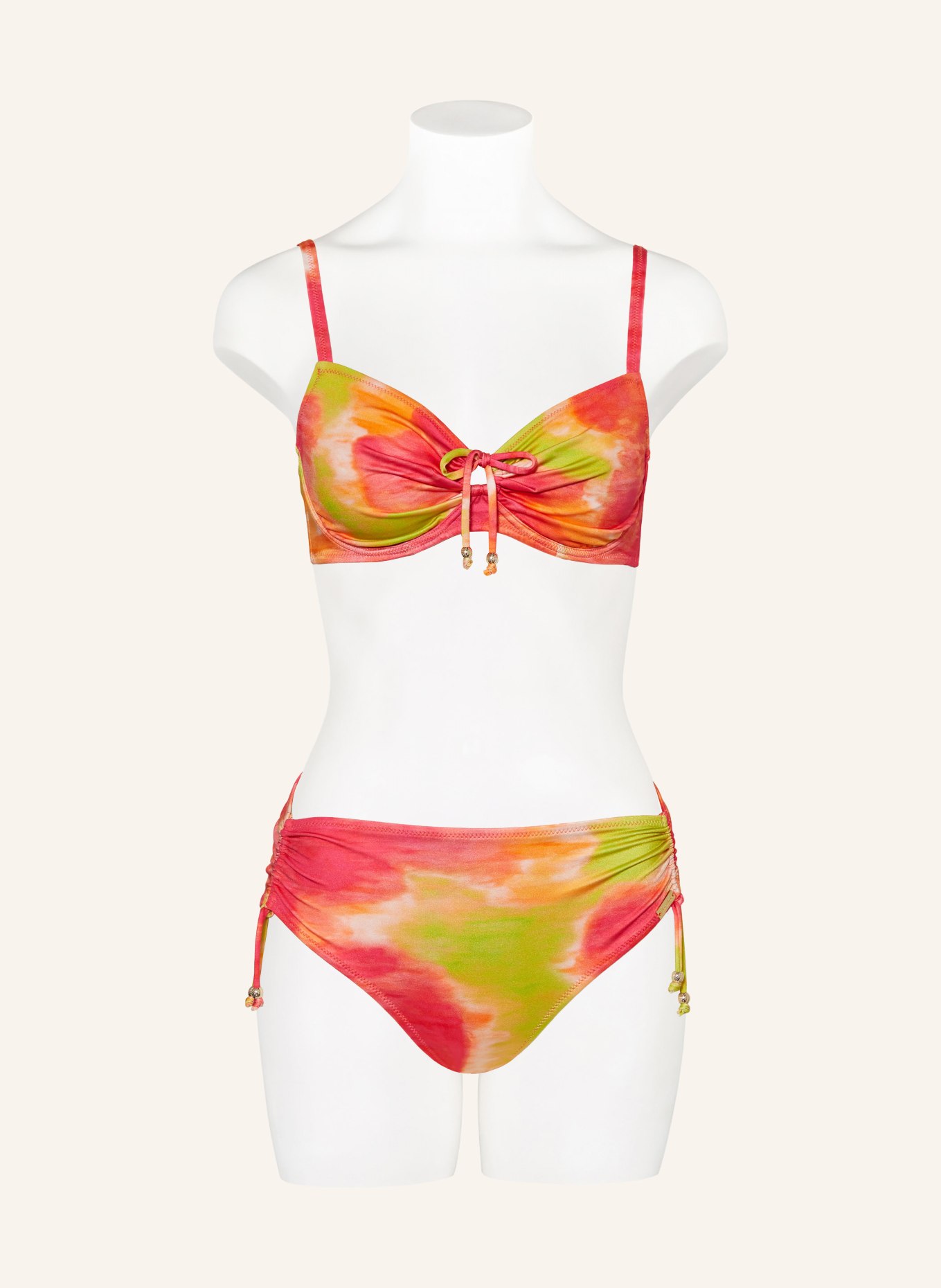 Charmline Bikini z fiszbinami PINK AQUA, Kolor: MOCNORÓŻOWY/ JASNOPOMARAŃCZOWY/ JASNOZIELONY (Obrazek 2)