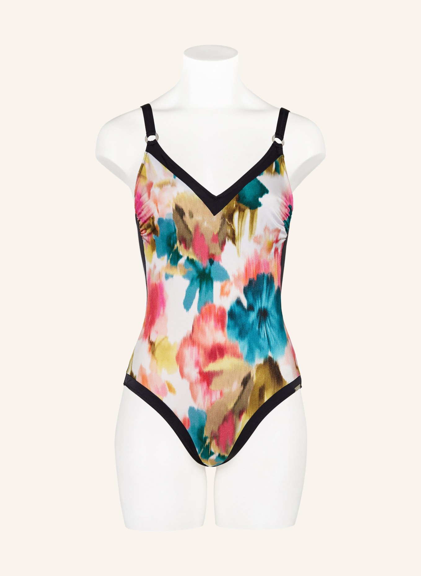 Charmline Underwire swimsuit TRUE BLOOM, Color: BLACK/ WHITE/ TEAL (Image 2)