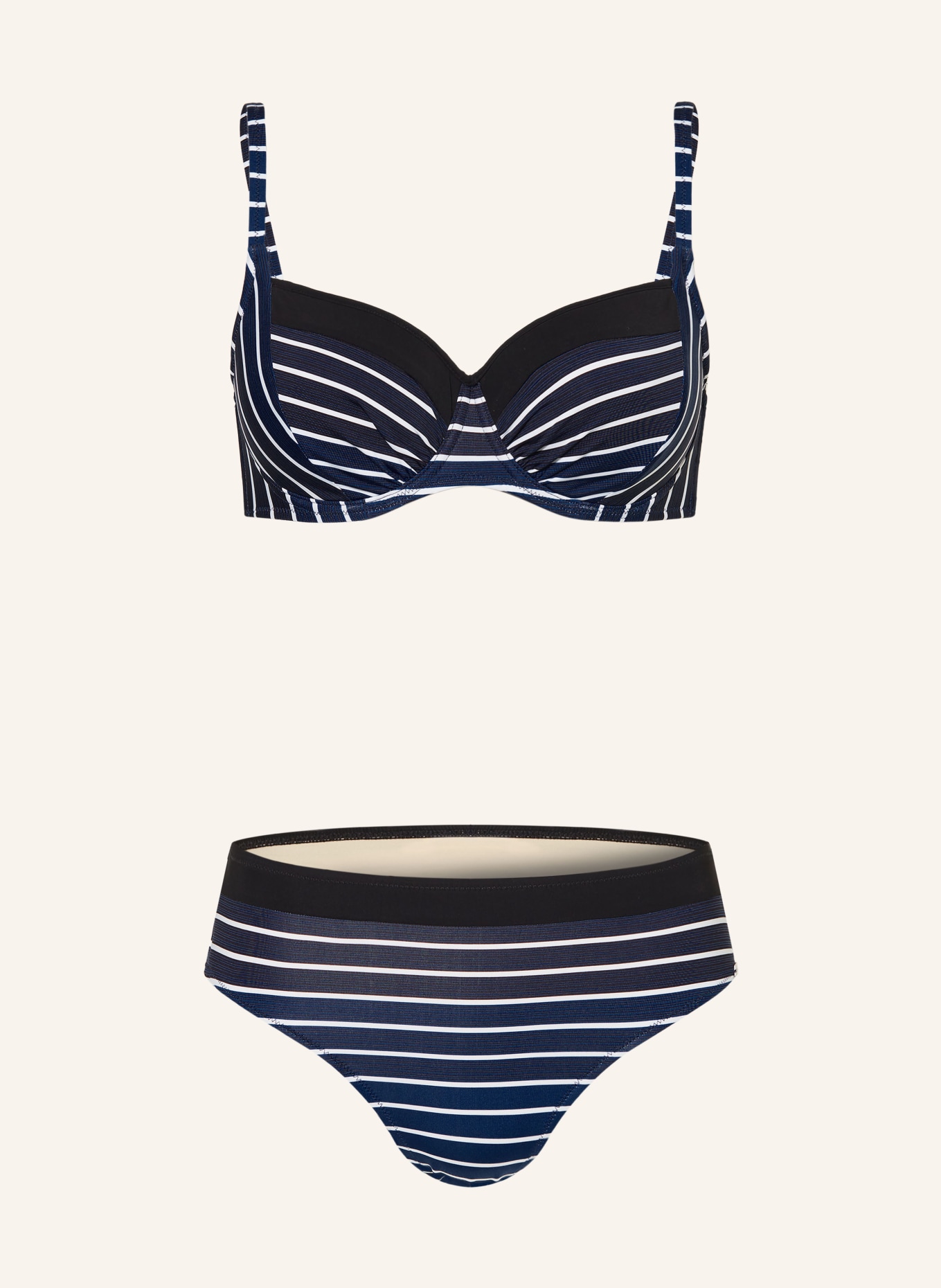 Charmline Bügel-Bikini BLUE ILLUSION, Farbe: BLAU/ SCHWARZ/ WEISS (Bild 1)