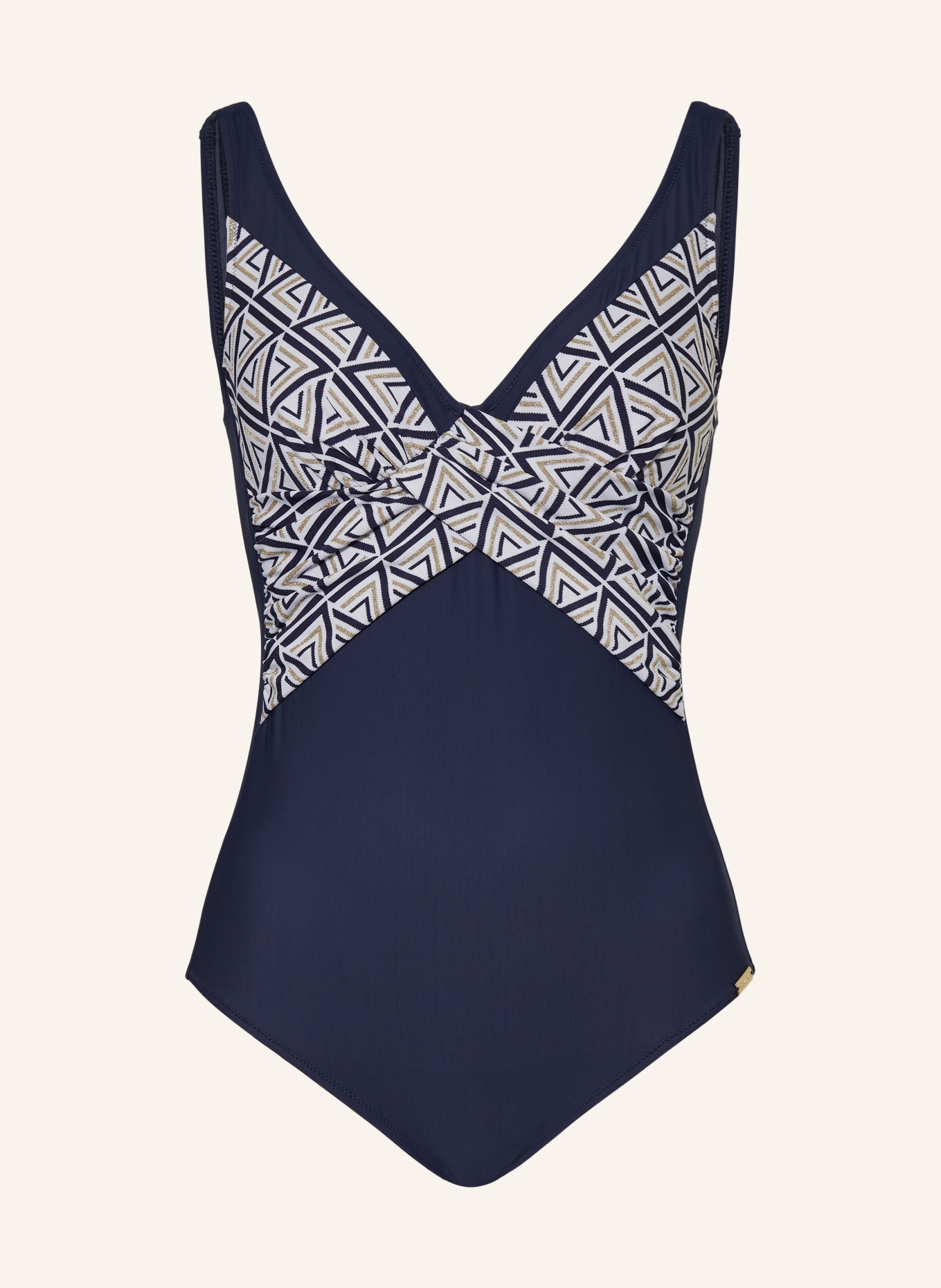Charmline Shaping swimsuit SEA TIME with glitter thread, Color: DARK BLUE/ WHITE/ GOLD (Image 1)