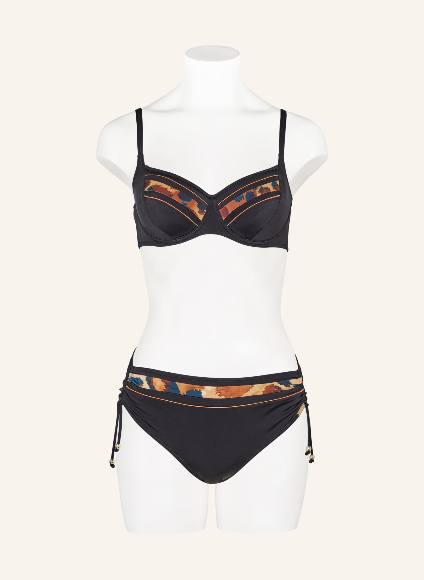 Charmline Bikini z fiszbinami DESERT SUNSET, Kolor: CZARNY/ CIEMNOPOMARAŃCZOWY/ PETROL (Obrazek 2)