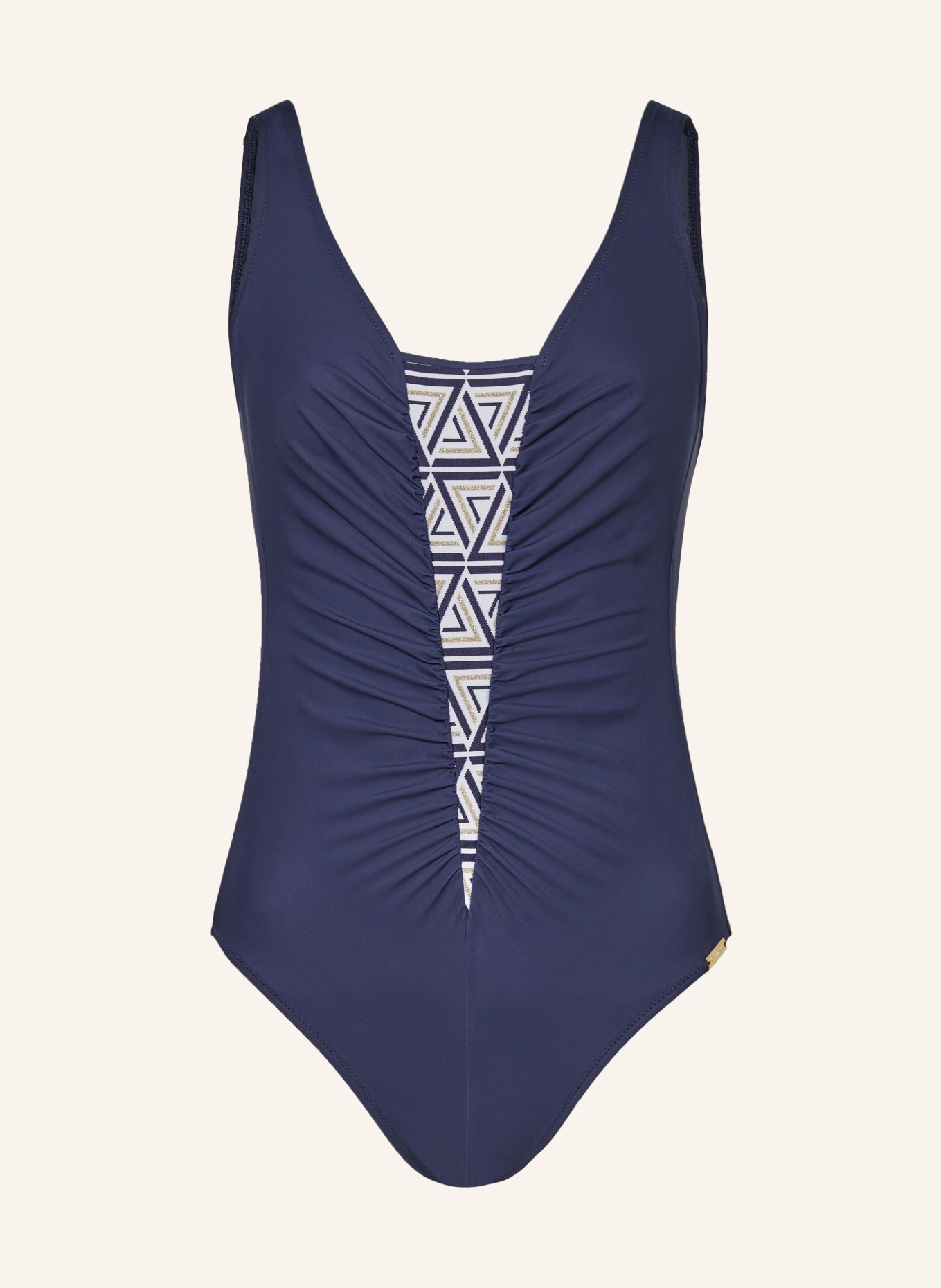 Charmline Shaping swimsuit SEA TIME with glitter thread, Color: DARK BLUE/ WHITE/ GOLD (Image 1)
