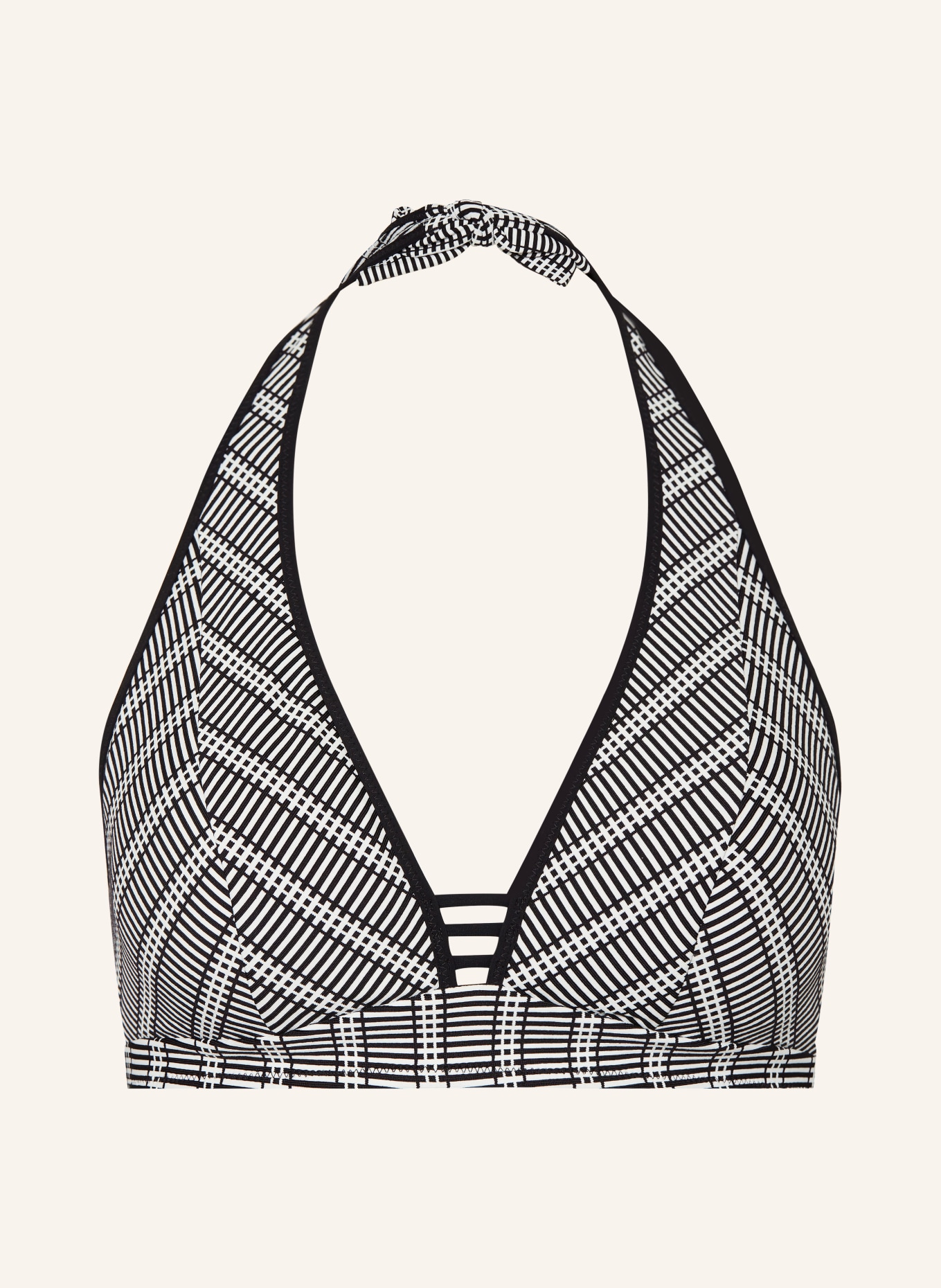 Lidea Halter neck bikini top MONOCHROME FLOW, Color: WHITE/ BLACK (Image 1)