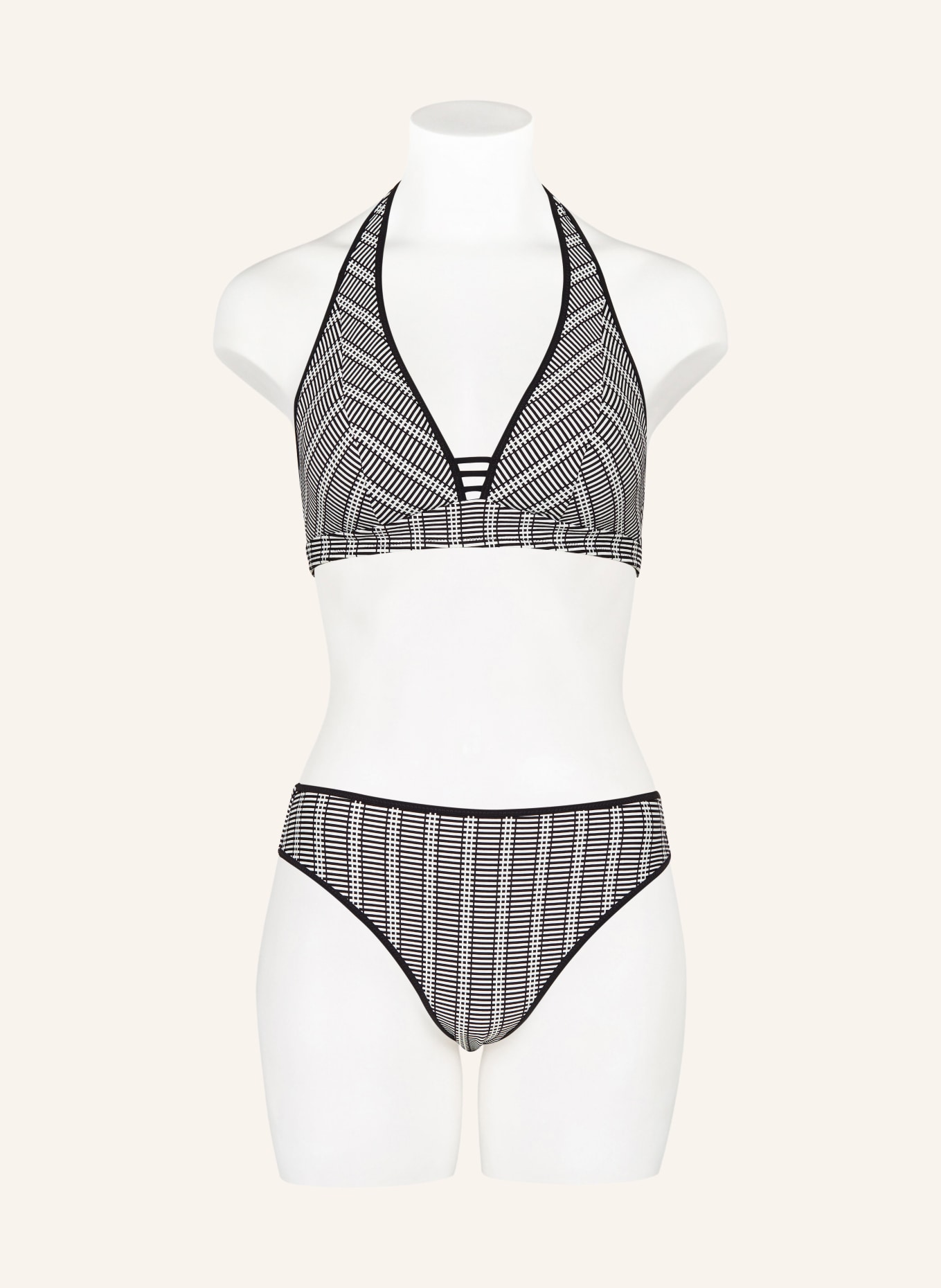 Lidea Halter neck bikini top MONOCHROME FLOW, Color: WHITE/ BLACK (Image 2)