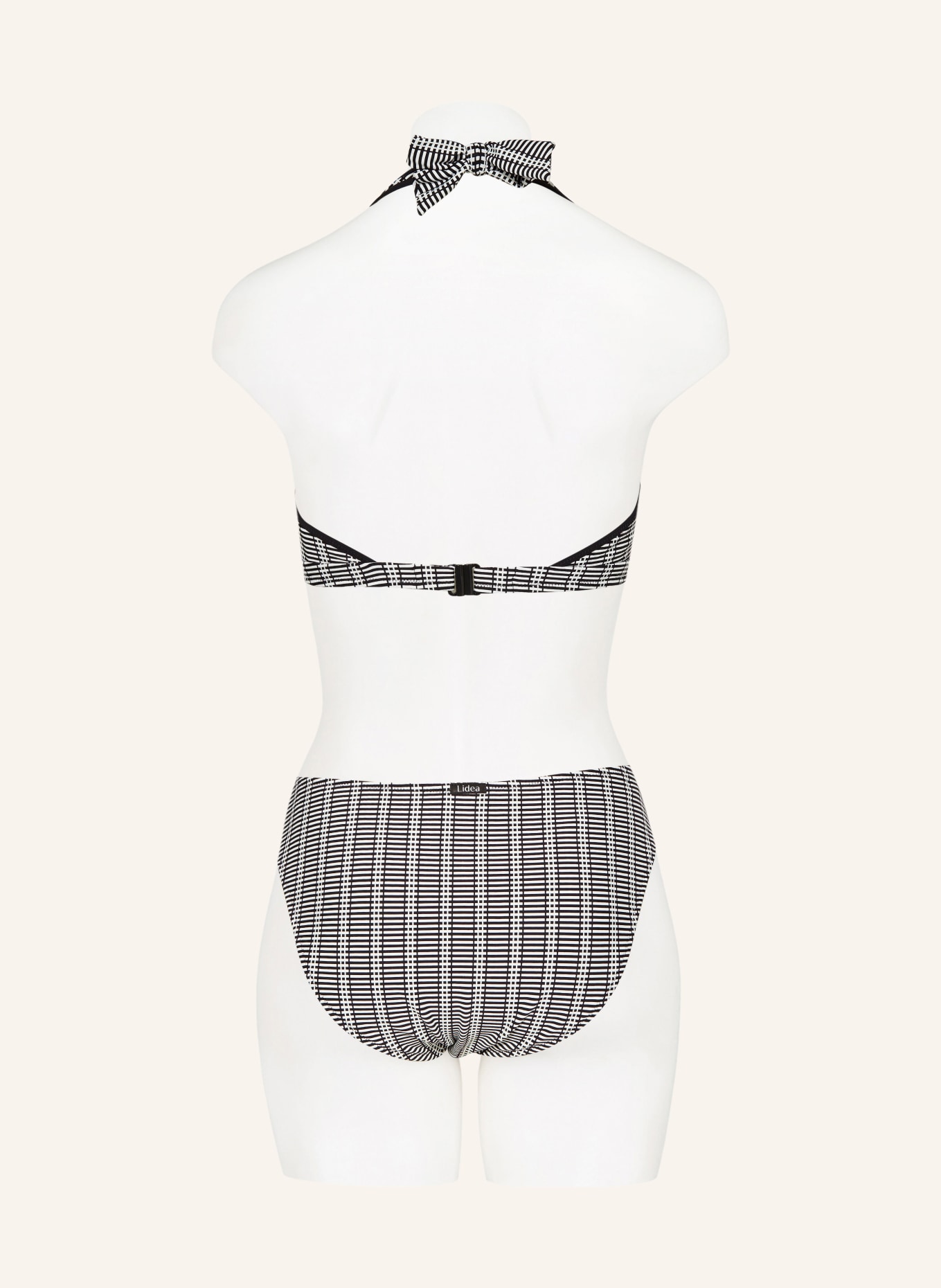 Lidea Halter neck bikini top MONOCHROME FLOW, Color: WHITE/ BLACK (Image 3)