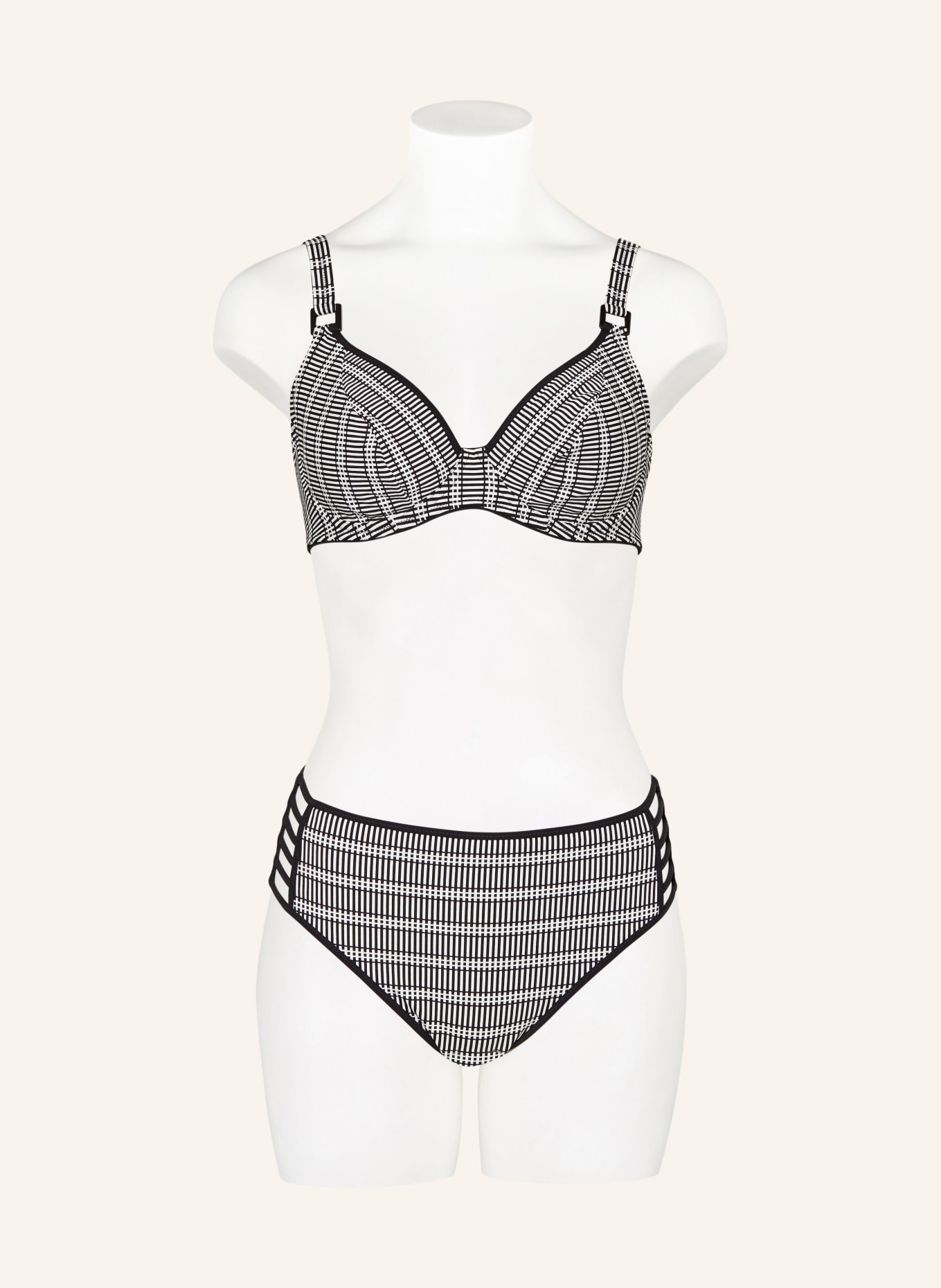 Lidea High-waist bikini bottoms MONOCHROME FLOW, Color: WHITE/ BLACK (Image 2)