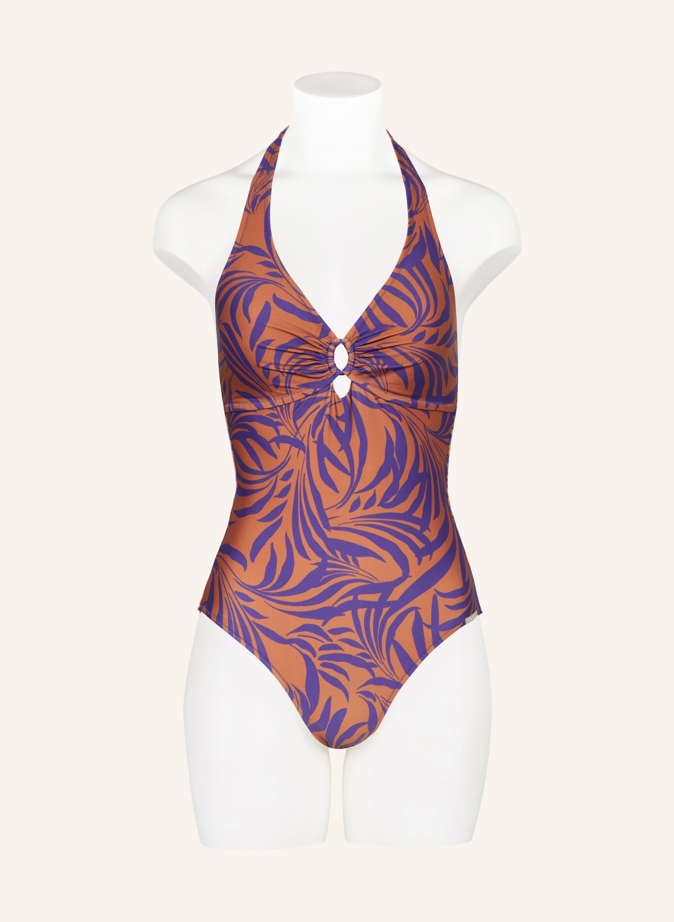 Lidea Halter neck swimsuit OPPOSITES ATTRACT, Color: COGNAC/ PURPLE (Image 2)