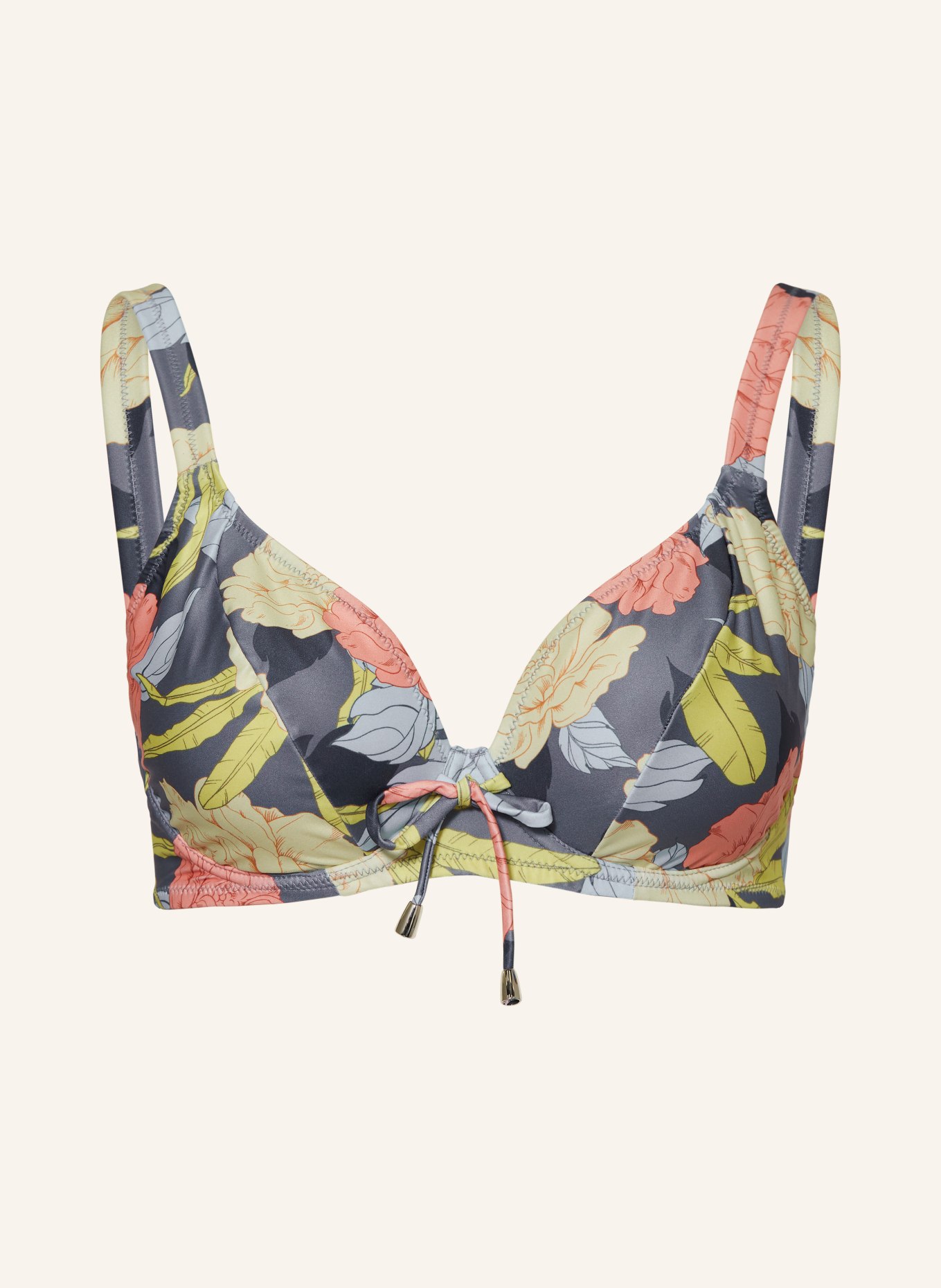 Lidea Underwired bikini top FLOWER NOSTALGIA, Color: GRAY/ YELLOW/ ORANGE (Image 1)