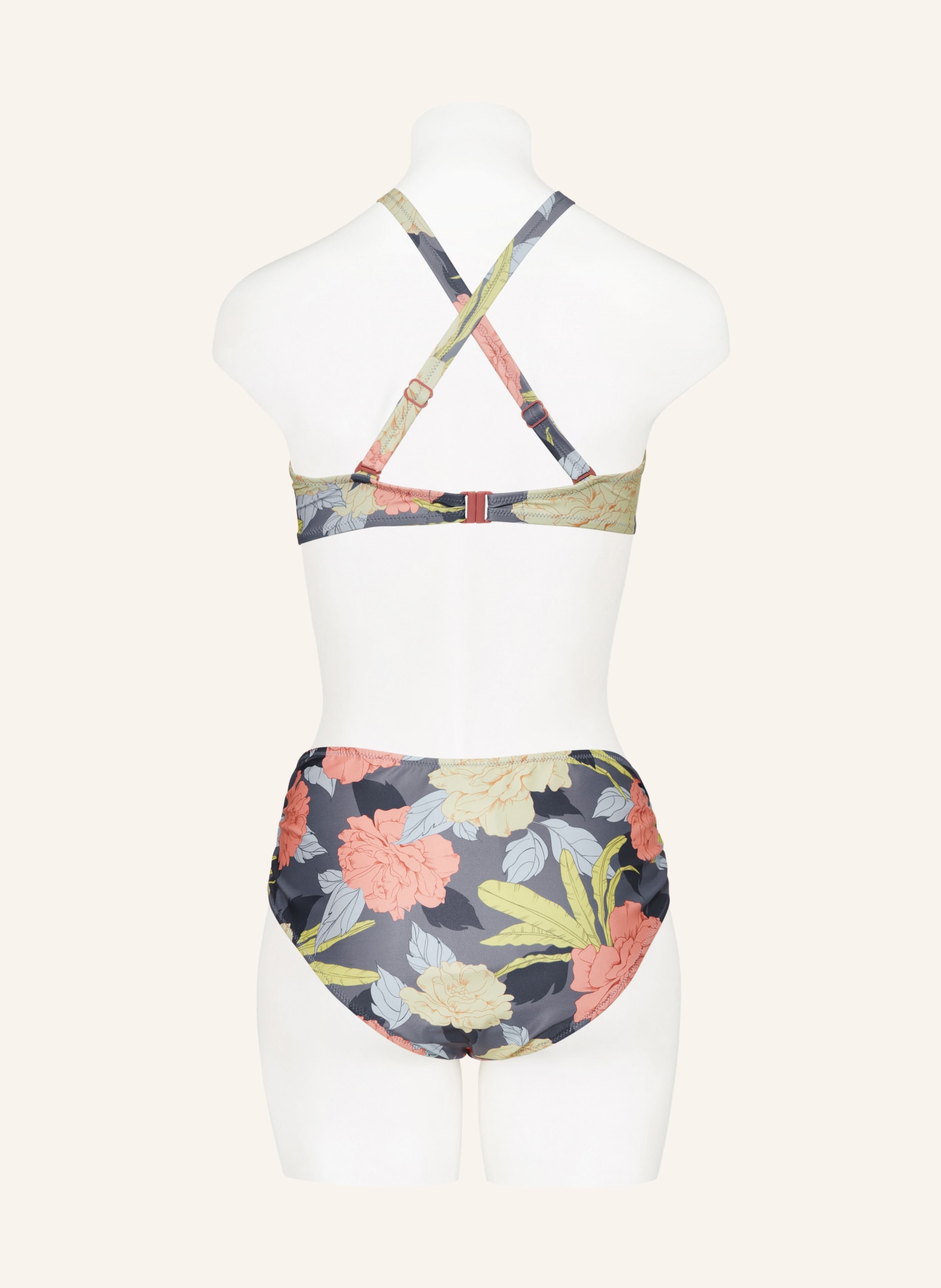 Lidea Underwired bikini top FLOWER NOSTALGIA, Color: GRAY/ YELLOW/ ORANGE (Image 4)