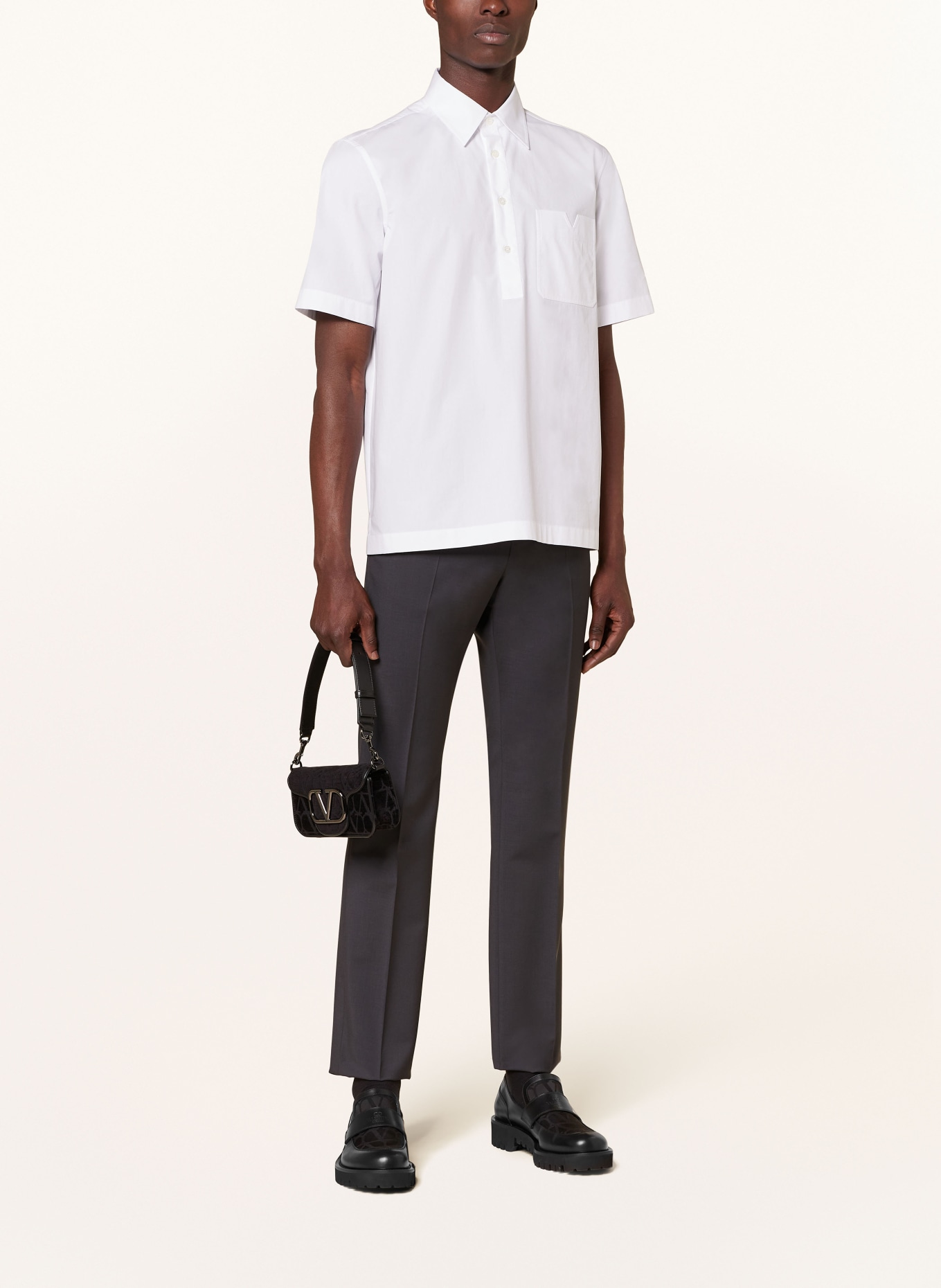 VALENTINO Short sleeve shirt comfort fit, Color: WHITE (Image 2)