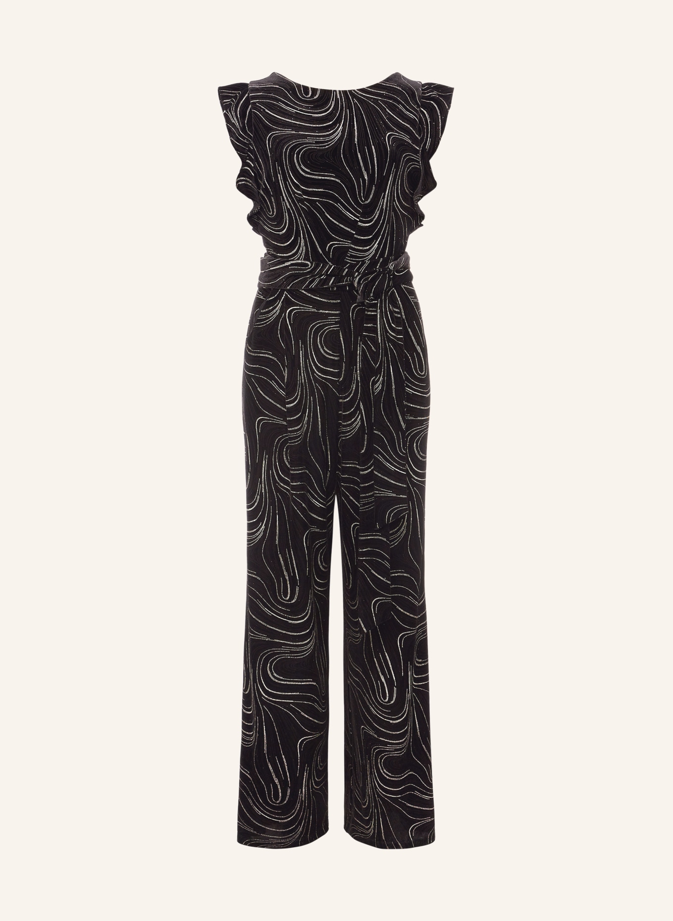 Phase Eight Jumpsuit VICTORIANA with glitter thread, Color: BLACK/ SILVER/ RED (Image 1)