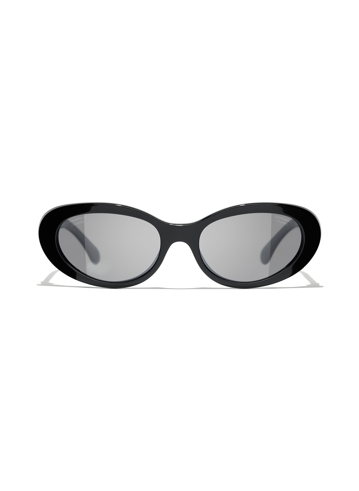 CHANEL Oval sunglasses, Color: C62248 - BLACK/ DARK GRAY POLARIZED (Image 2)