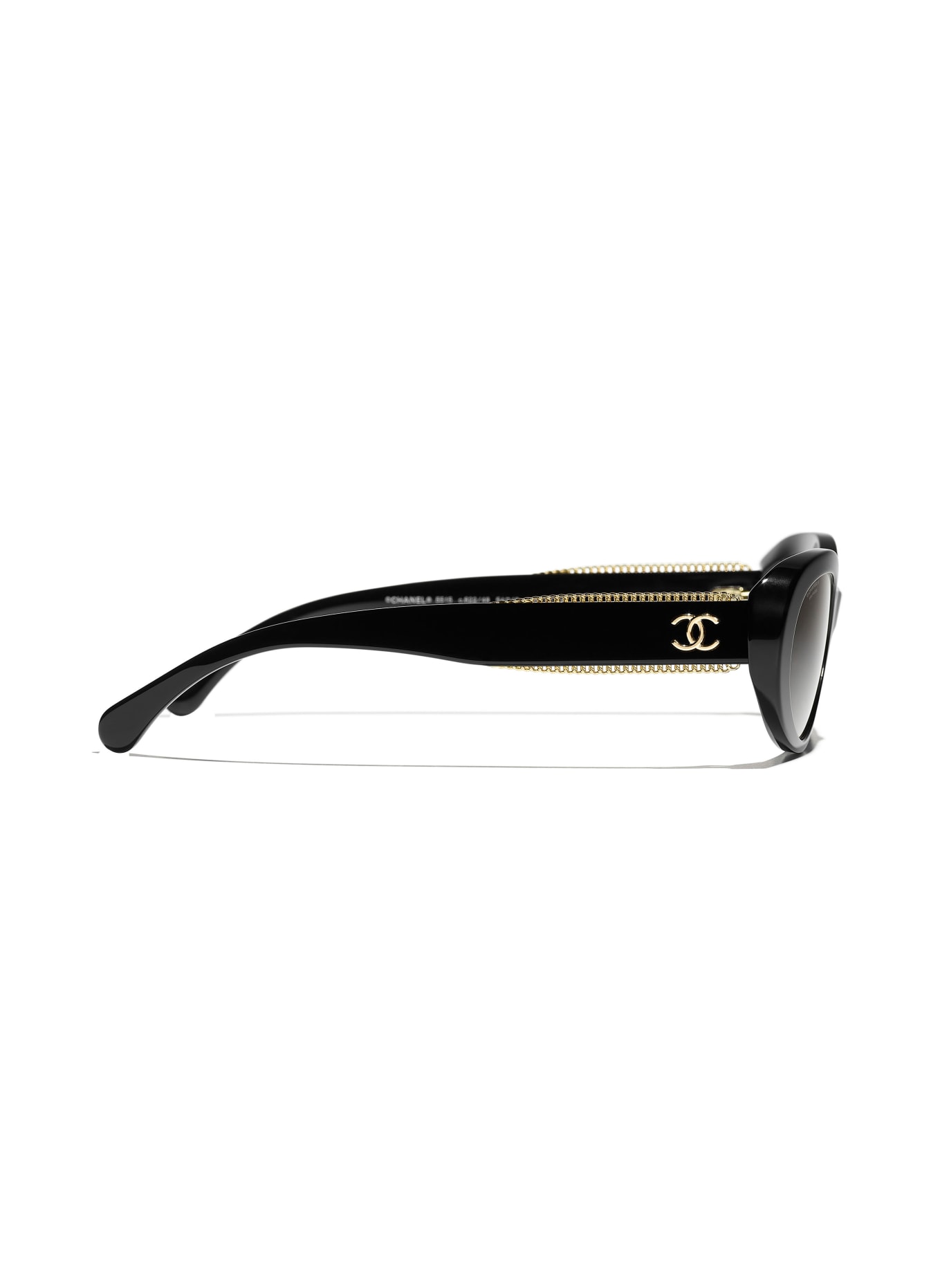 CHANEL Oval sunglasses, Color: C62248 - BLACK/ DARK GRAY POLARIZED (Image 3)
