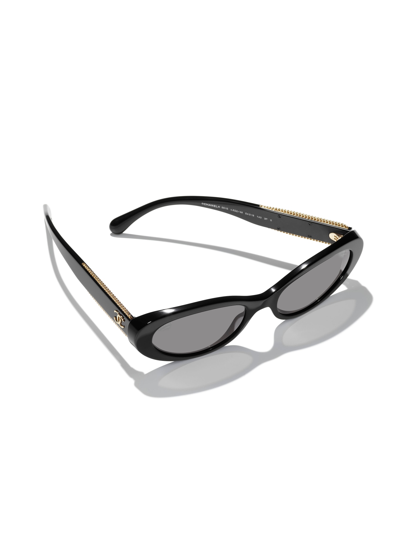 CHANEL Oval sunglasses, Color: C62248 - BLACK/ DARK GRAY POLARIZED (Image 4)