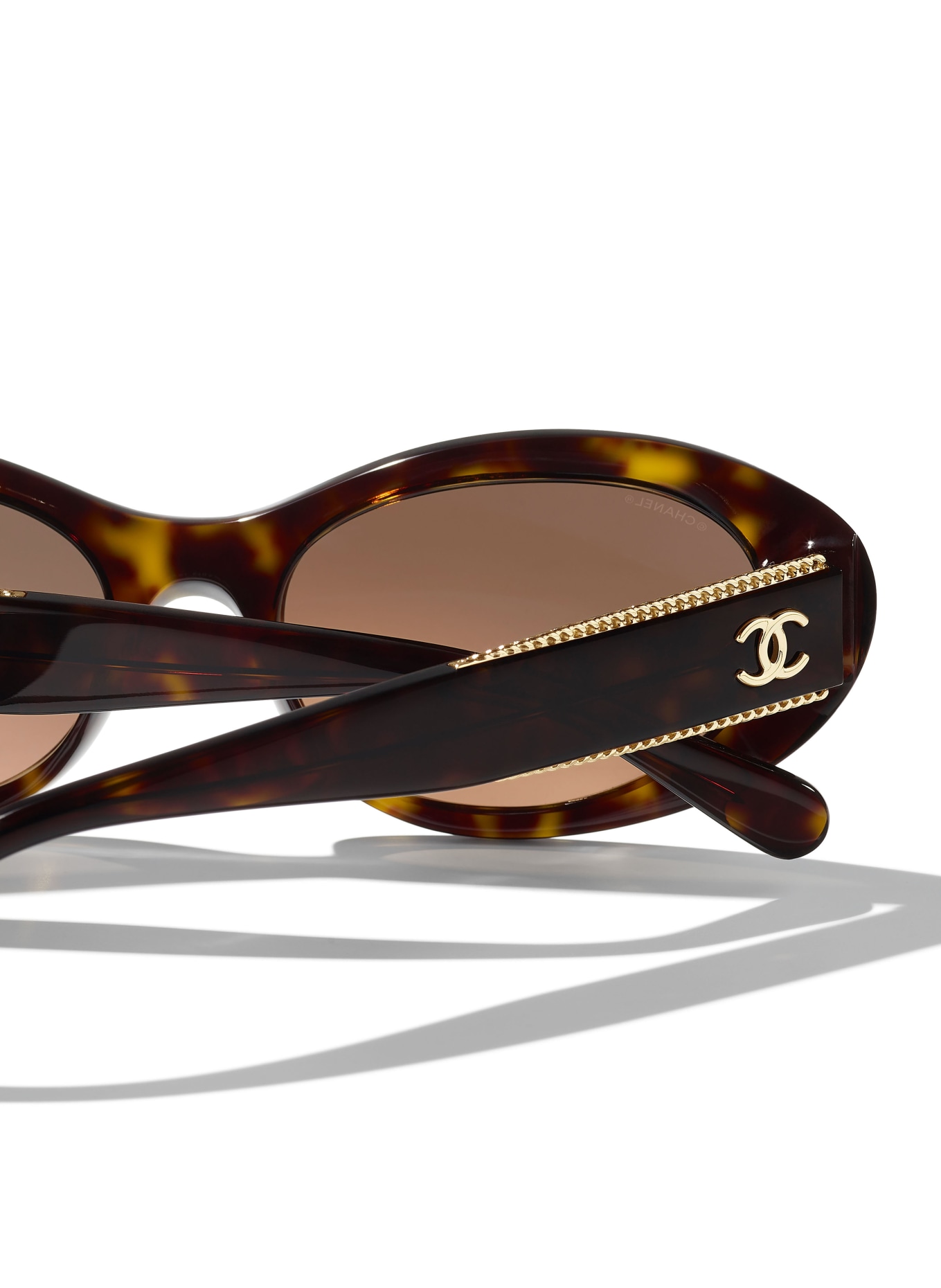 CHANEL Owalne okulary przeciwsłoneczne, Kolor: C71451 – HAVANA/ BRĄZOWY GRADIENT (Obrazek 4)