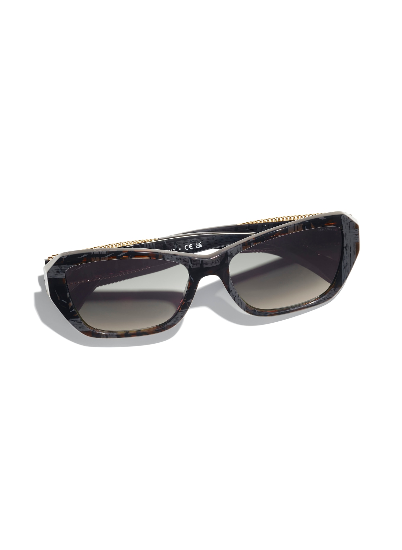 CHANEL Rectangular sunglasses, Color: 166771 - BROWN/ DARK GRAY GRADIENT (Image 4)