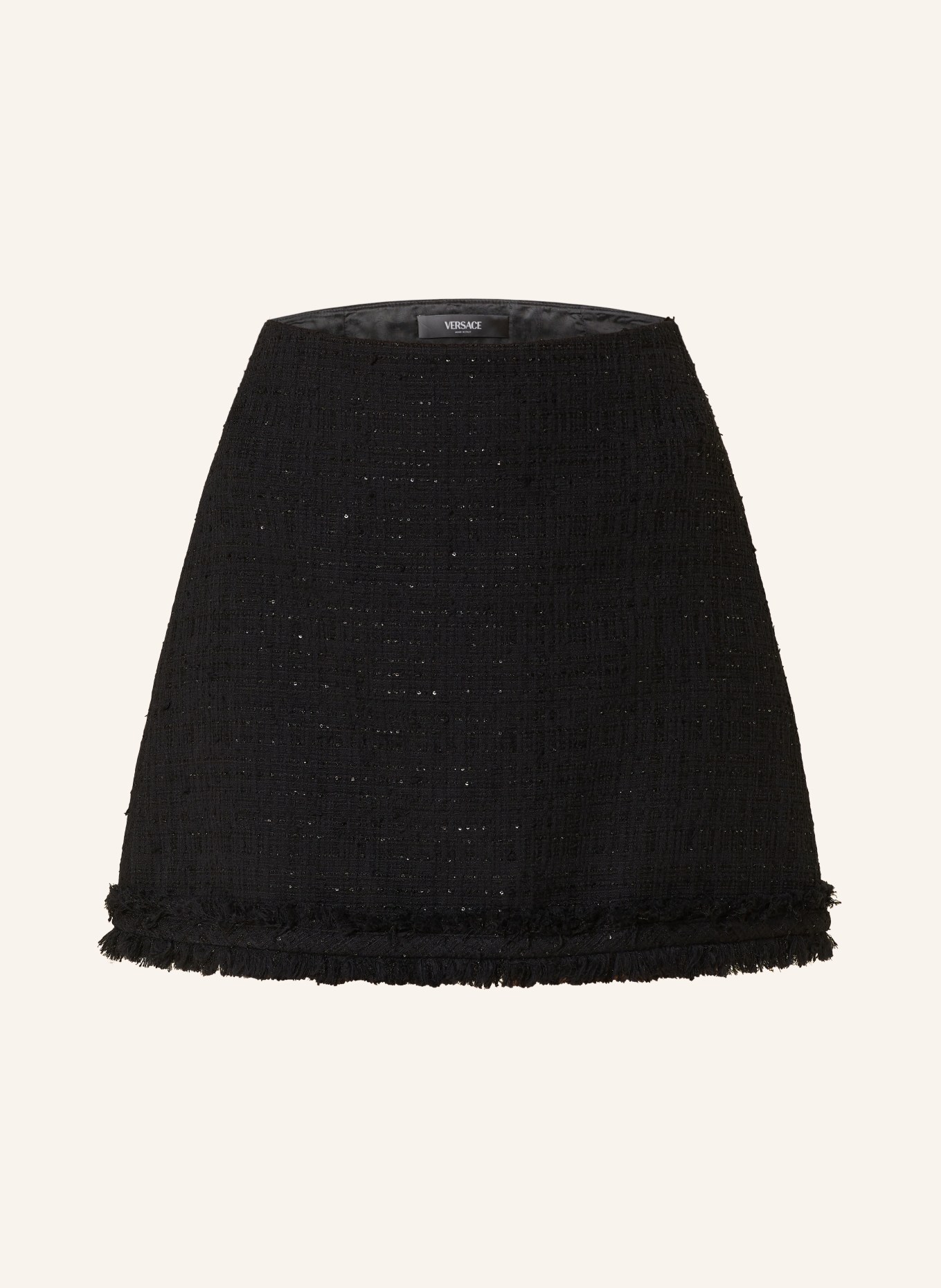 VERSACE Spódnica z tweedu z cekinami, Kolor: CZARNY (Obrazek 1)