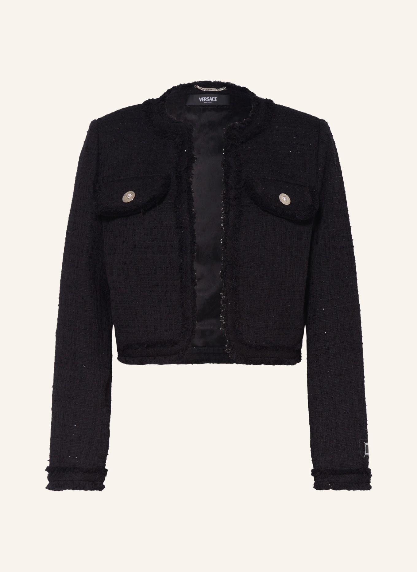 VERSACE Tweed-Jacke mit Pailletten, Farbe: SCHWARZ (Bild 1)