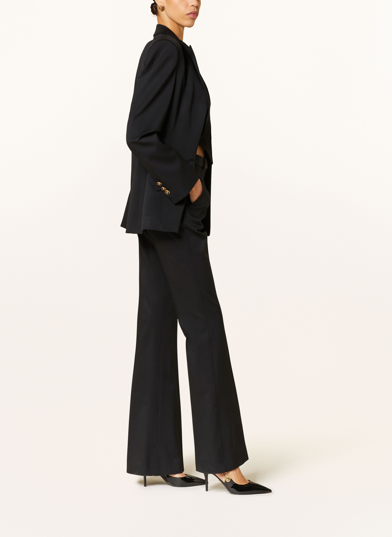 VERSACE Bootcut trousers, Color: BLACK (Image 4)