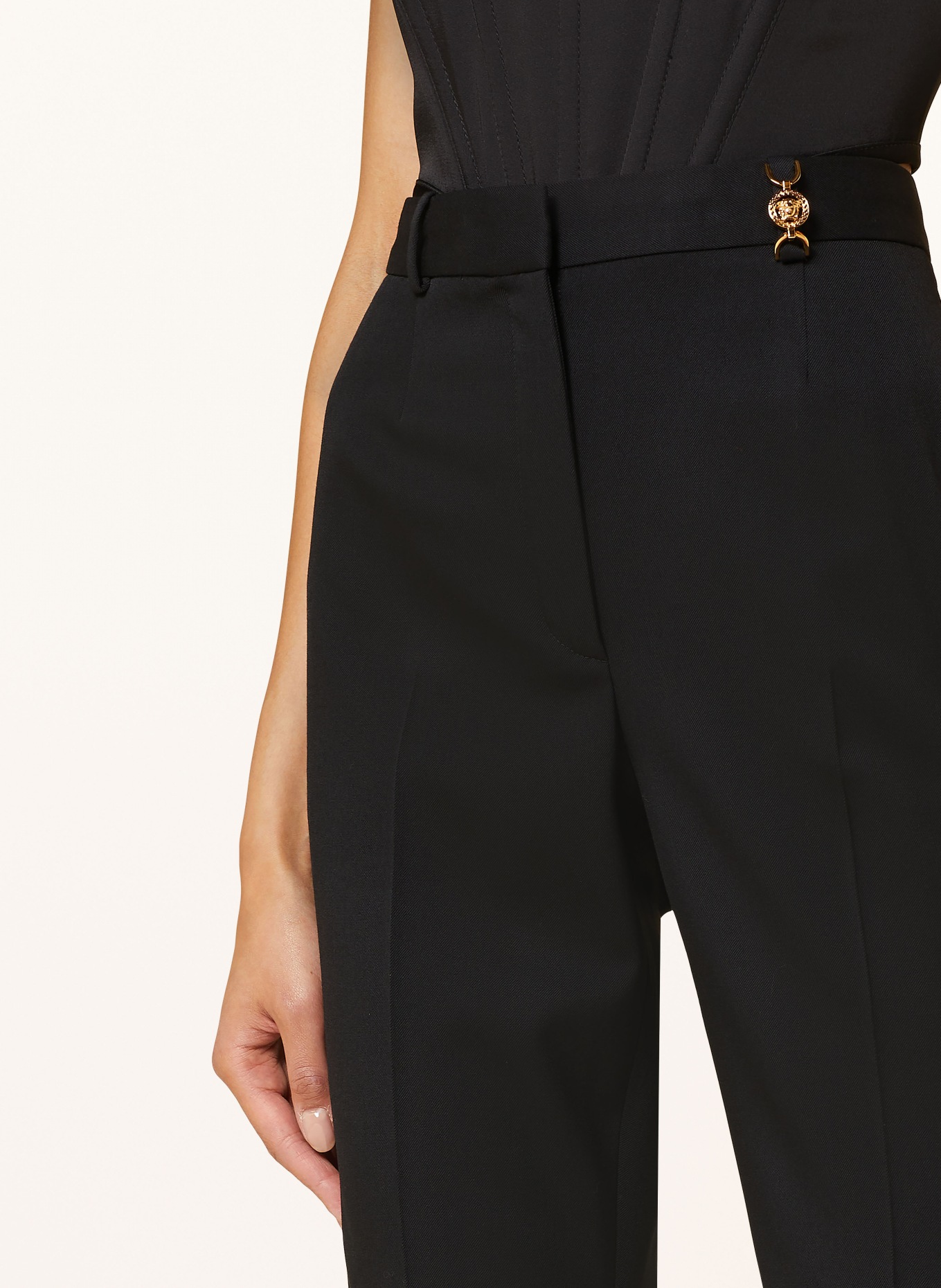 VERSACE Bootcut trousers, Color: BLACK (Image 5)