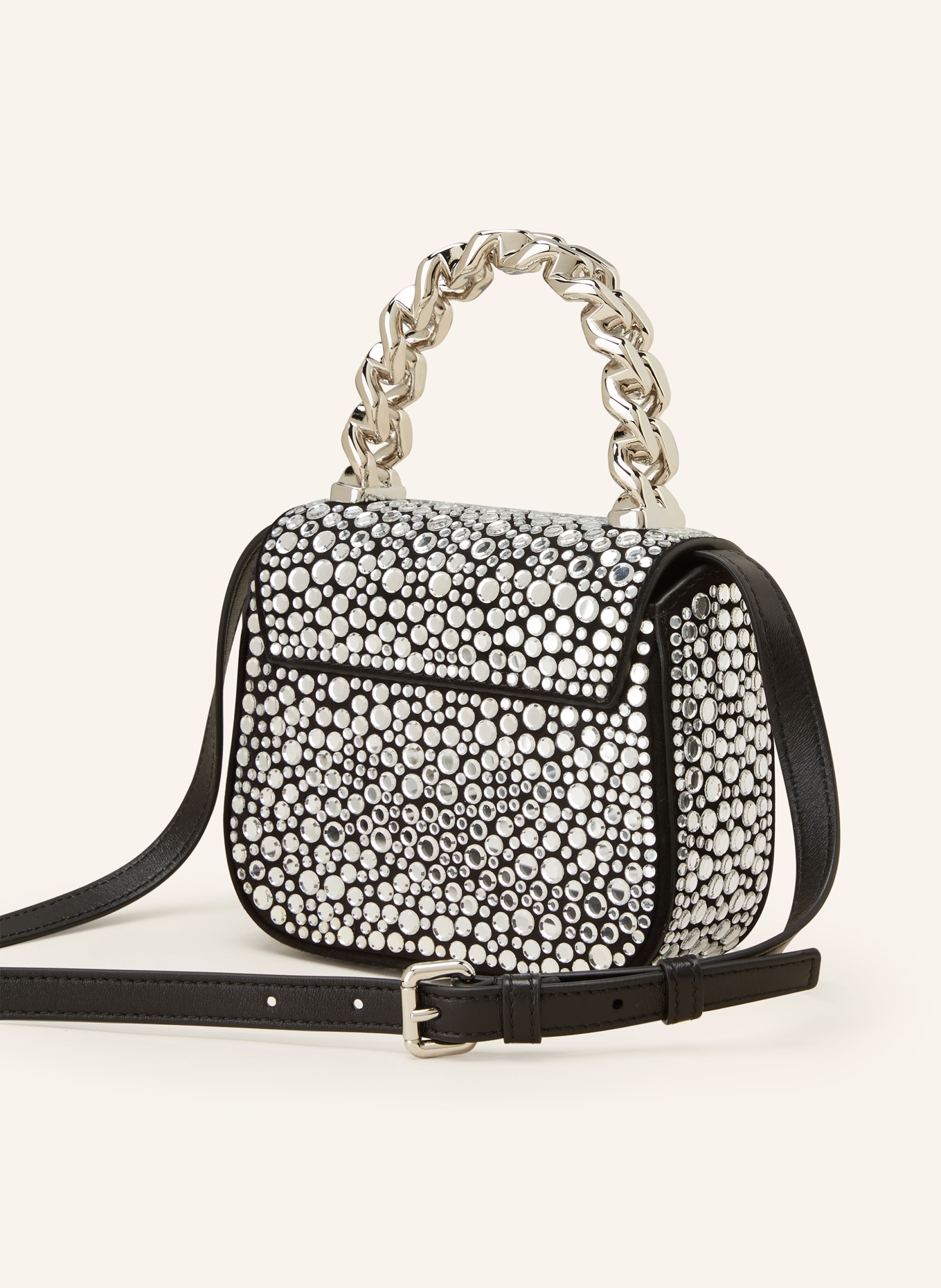 VERSACE Handbag LA MEDUSA with decorative gems, Color: BLACK/ SILVER (Image 2)