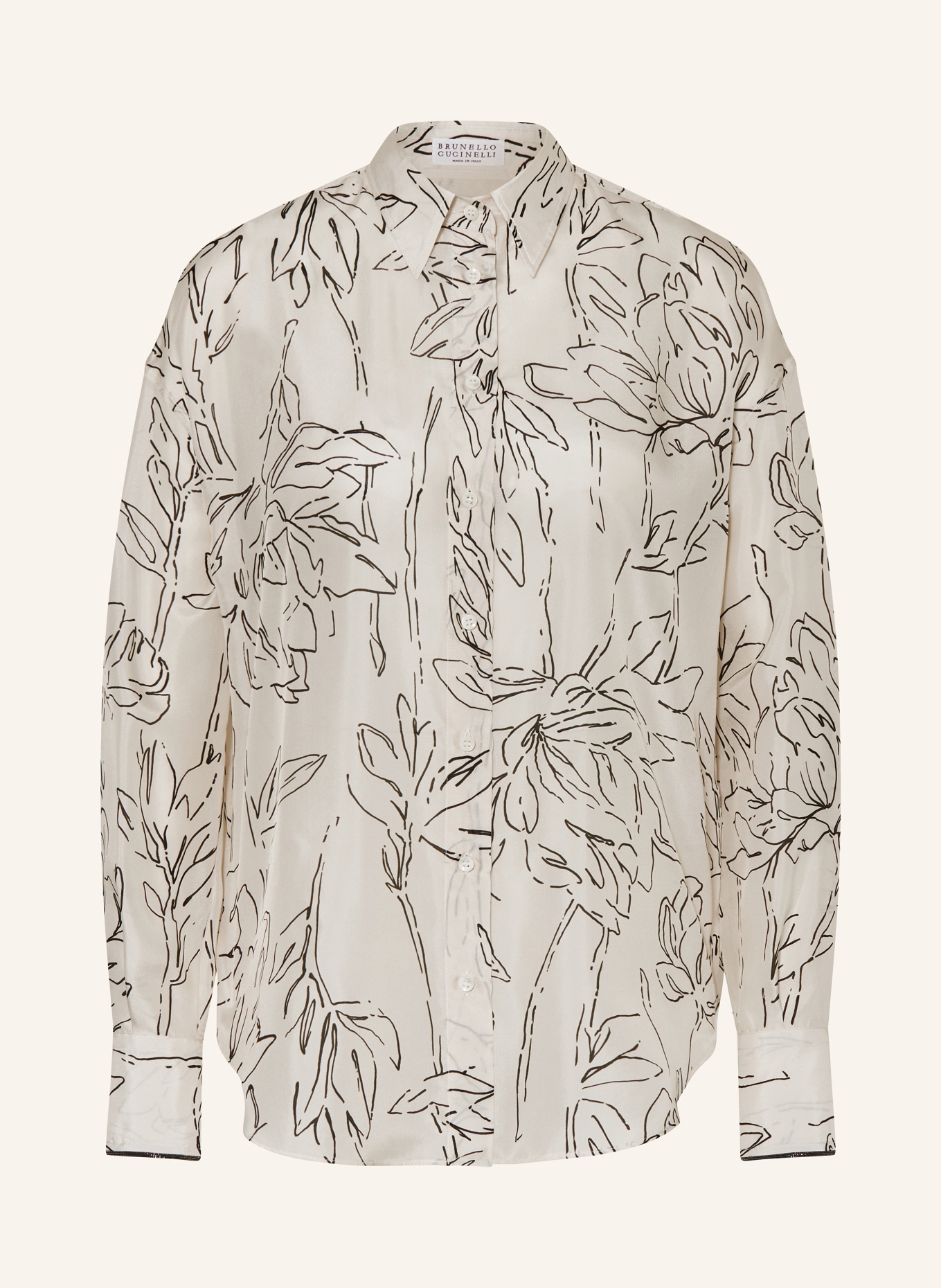 BRUNELLO CUCINELLI Shirt blouse in silk, Color: CREAM (Image 1)