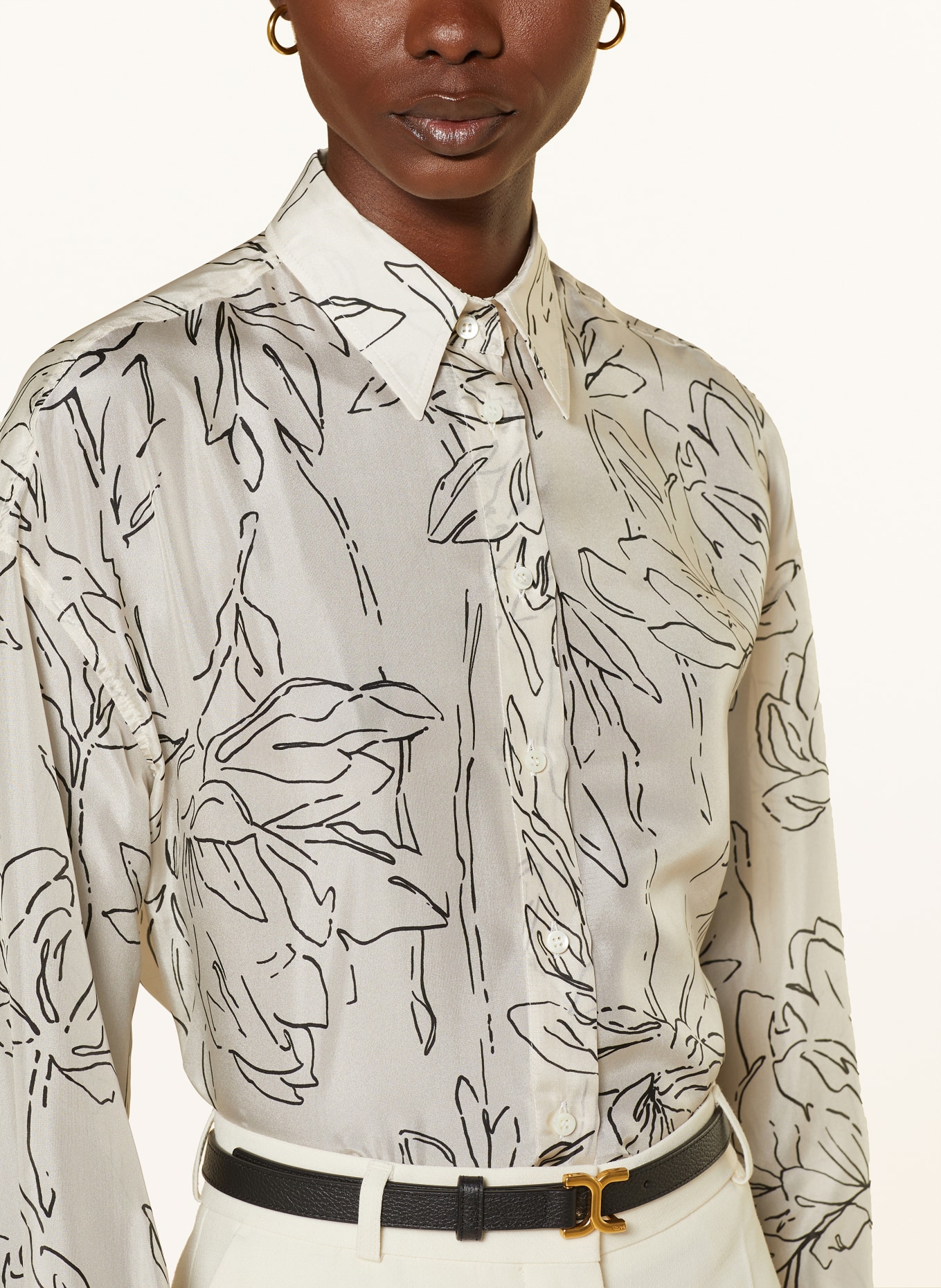 BRUNELLO CUCINELLI Shirt blouse in silk, Color: CREAM (Image 4)