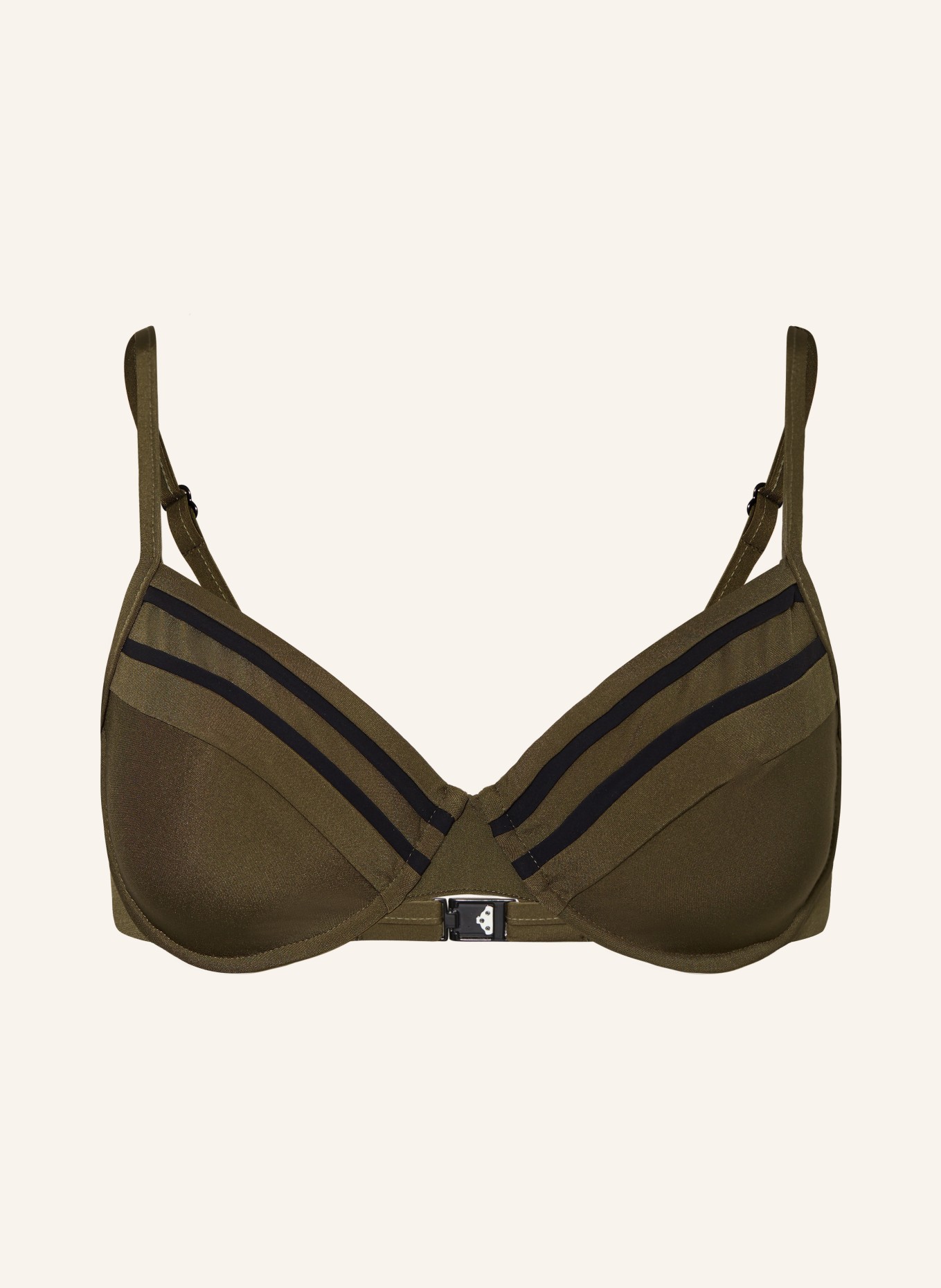 MARYAN MEHLHORN Underwired bikini top SILENCE, Color: OLIVE/ BLACK (Image 1)
