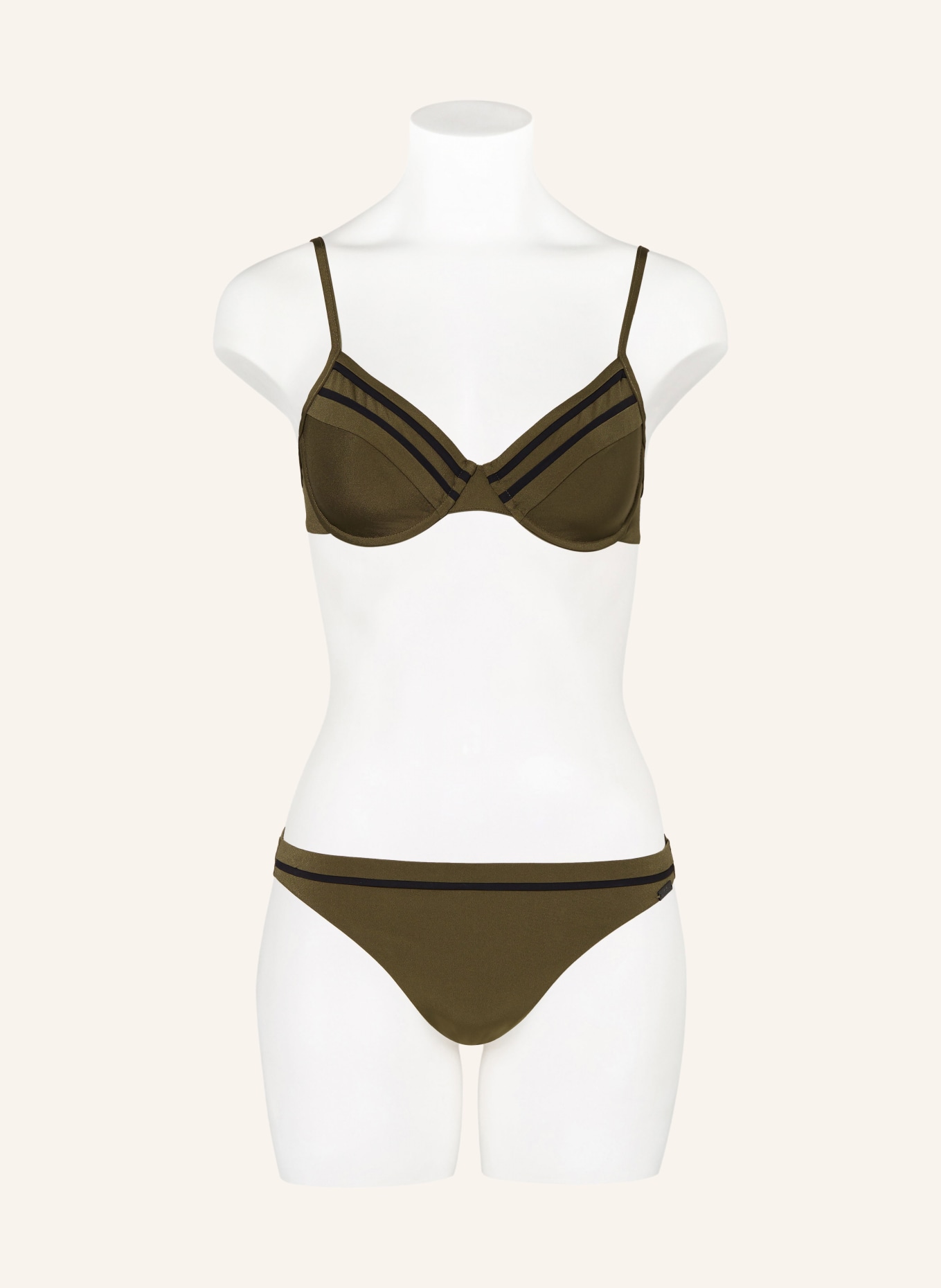 MARYAN MEHLHORN Underwired bikini top SILENCE, Color: OLIVE/ BLACK (Image 2)