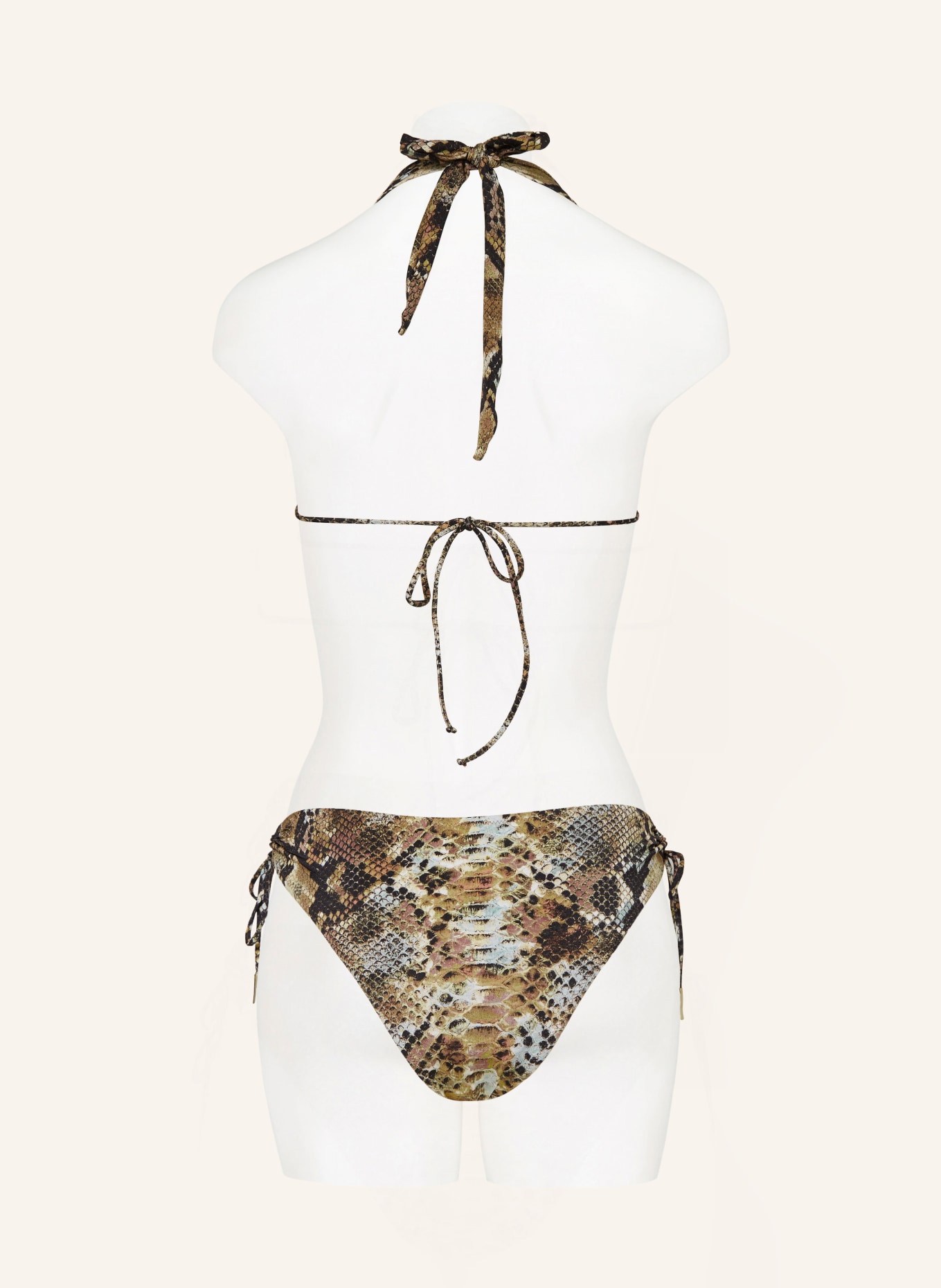MARYAN MEHLHORN Halter neck bikini top SERPENT, Color: BLACK/ DARK YELLOW/ MINT (Image 3)