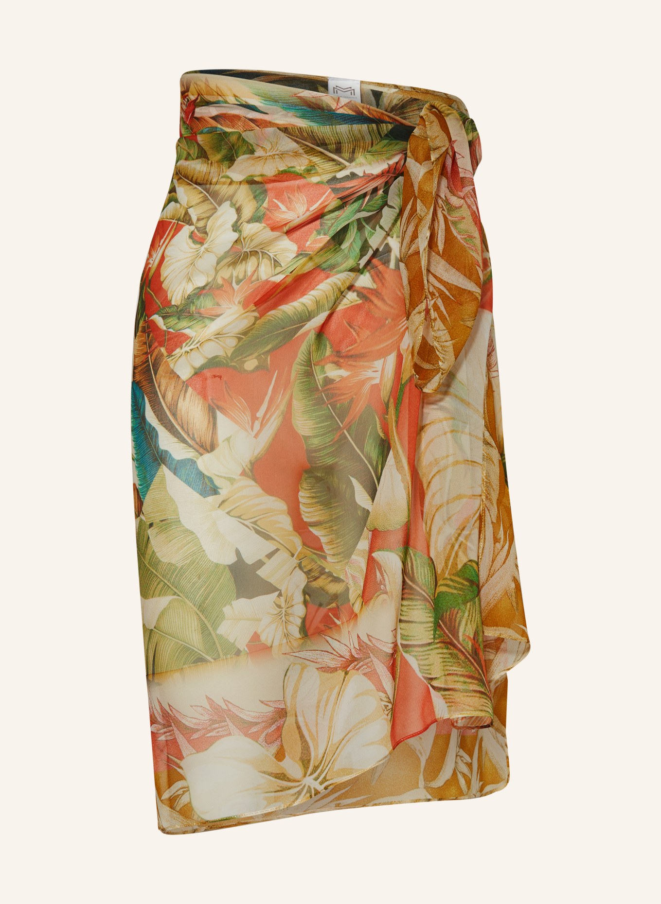 MARYAN MEHLHORN Sarong HYPNOTIC made of silk, Color: DARK YELLOW/ ORANGE/ GREEN (Image 1)