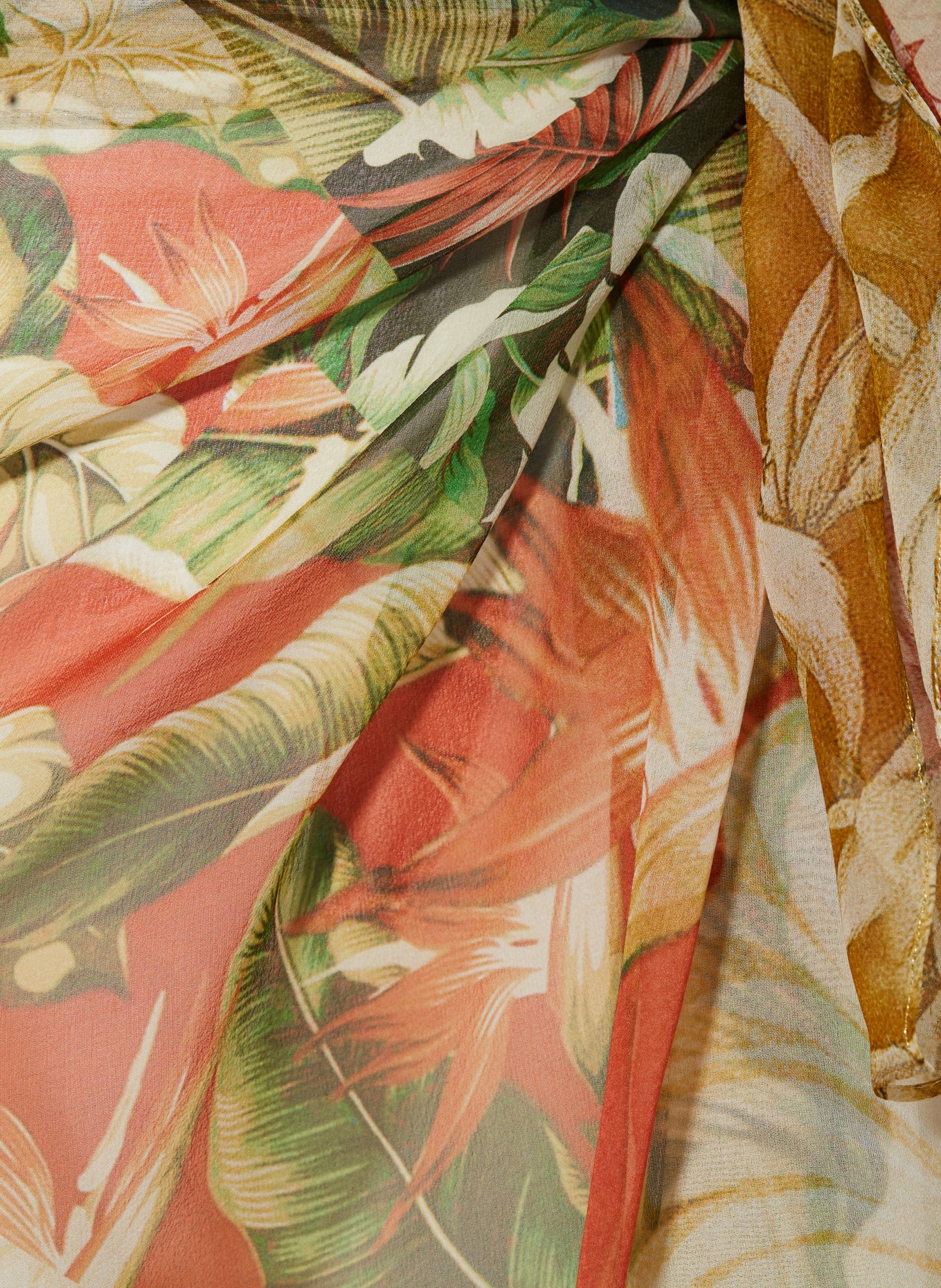 MARYAN MEHLHORN Pareo HYPNOTIC aus Seide, Farbe: DUNKELGELB/ ORANGE/ GRÜN (Bild 3)