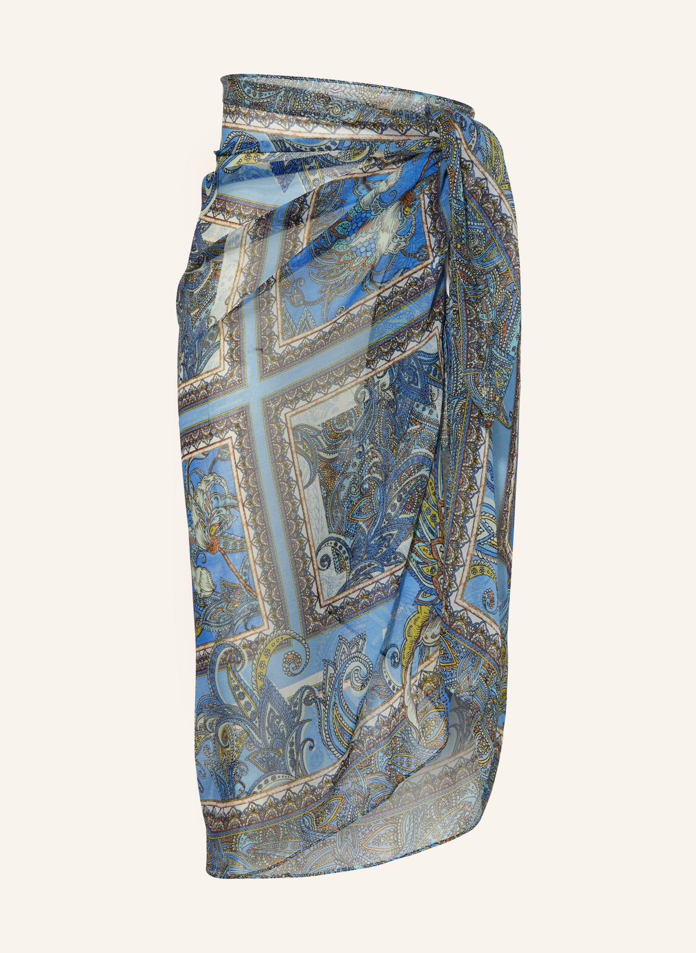 MARYAN MEHLHORN Pareo MAJORELLE aus Seide, Farbe: BLAU/ HELLBLAU (Bild 1)