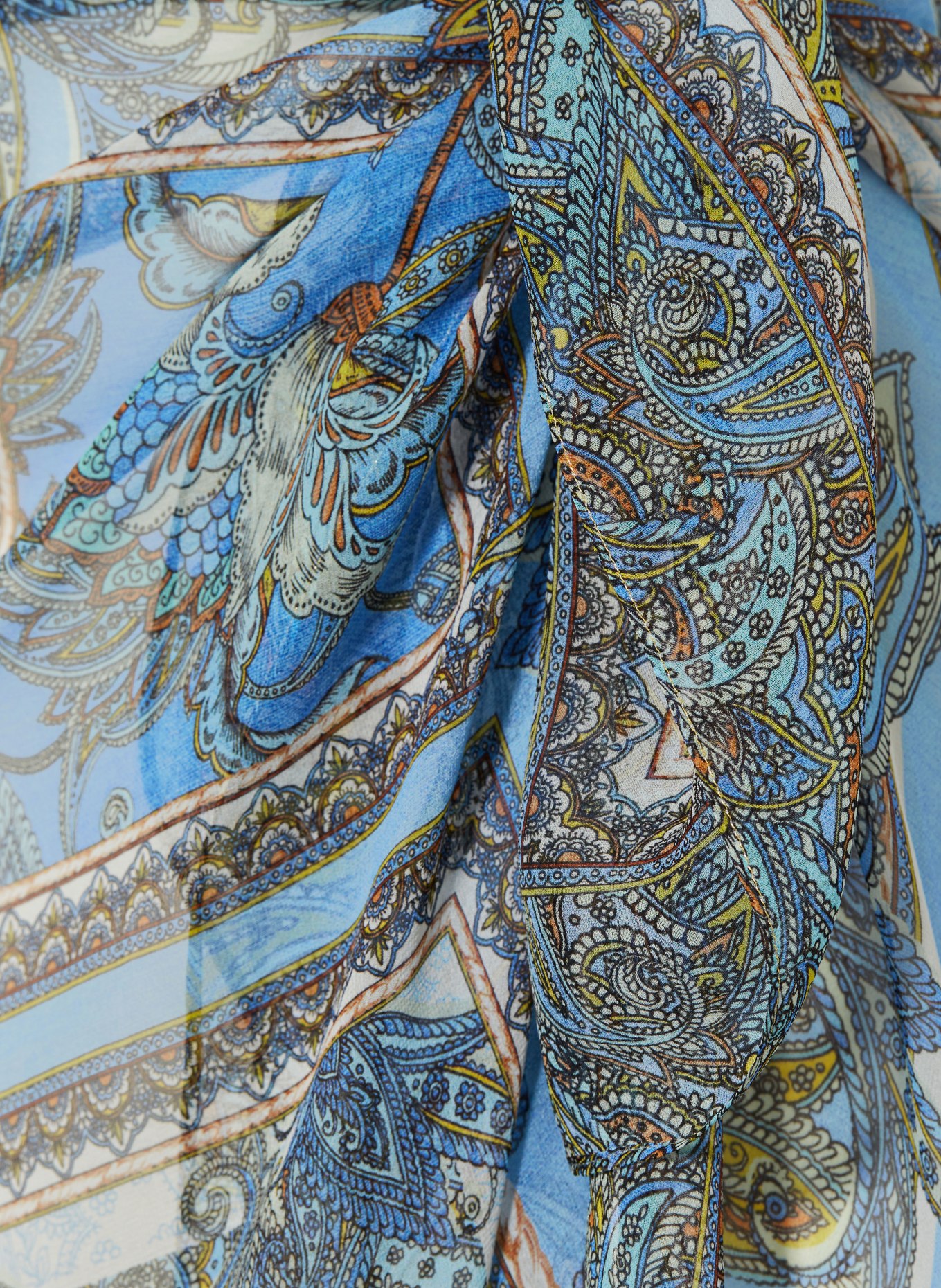 MARYAN MEHLHORN Sarong MAJORELLE made of silk, Color: BLUE/ LIGHT BLUE (Image 3)
