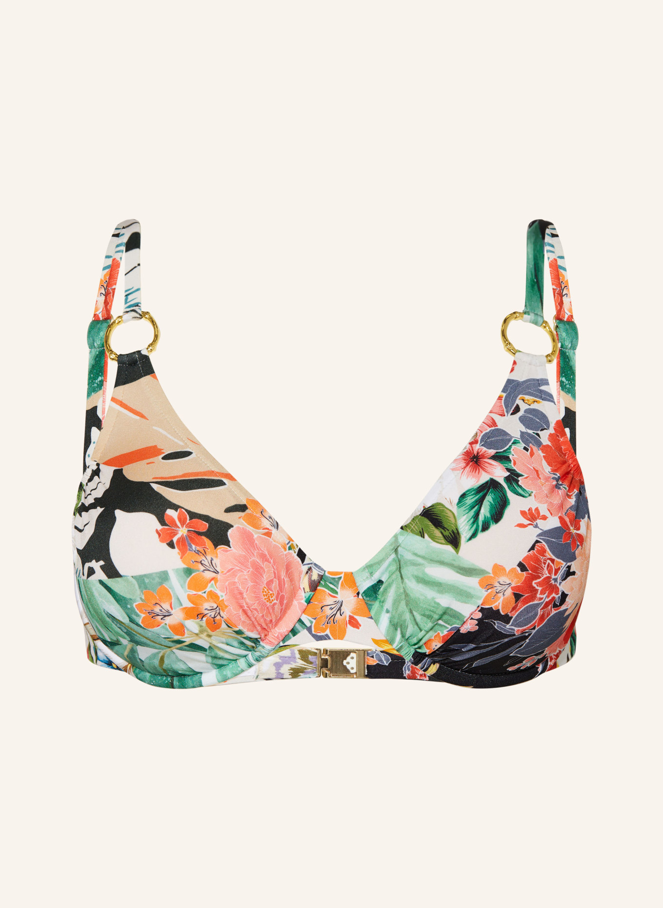MARYAN MEHLHORN Underwired bikini top CASCADES, Color: GREEN/ RED/ GRAY (Image 1)