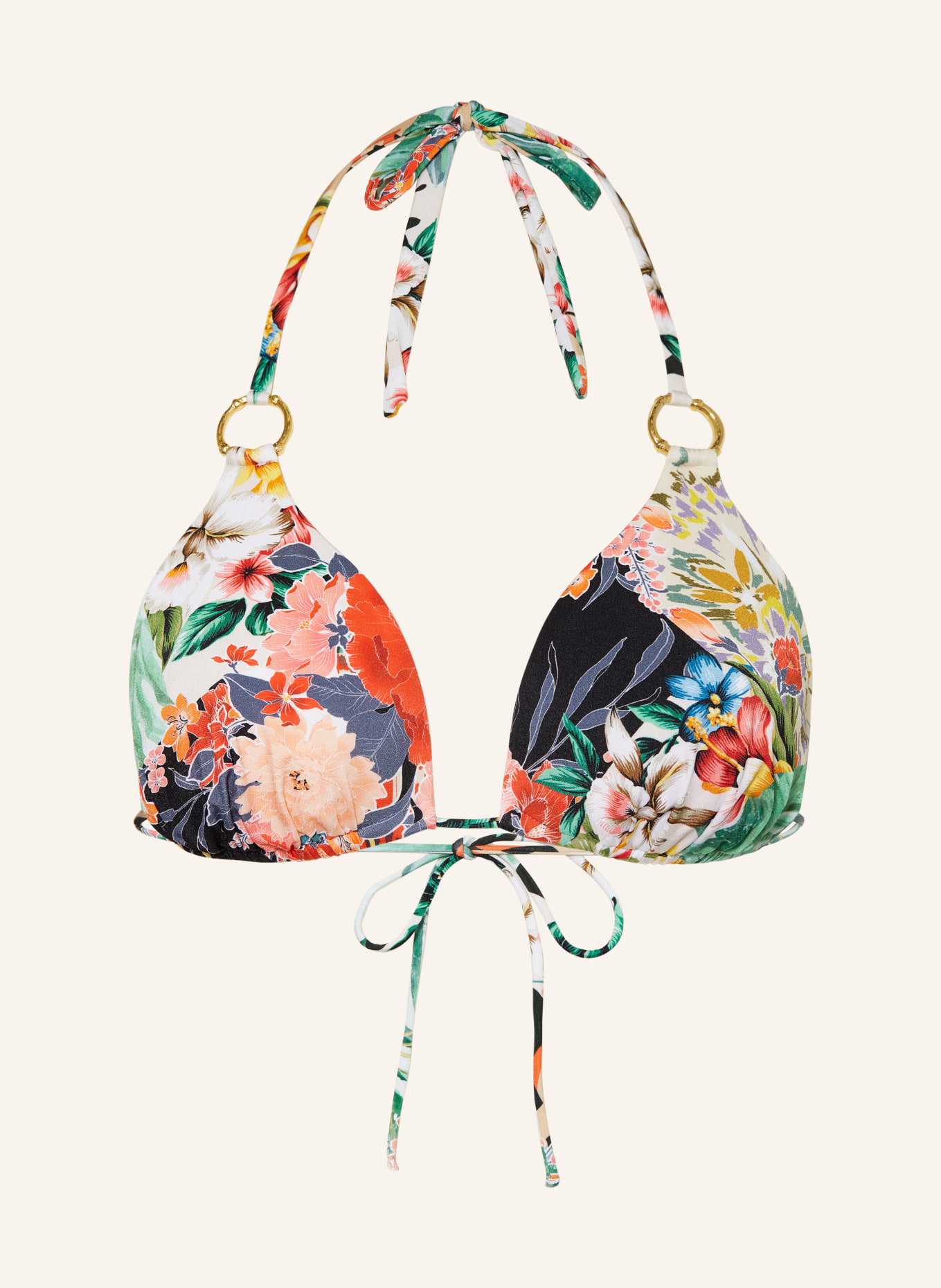 MARYAN MEHLHORN Neckholder-Bikini-Top CASCADES, Farbe: GRÜN/ SCHWARZ/ ROT (Bild 1)