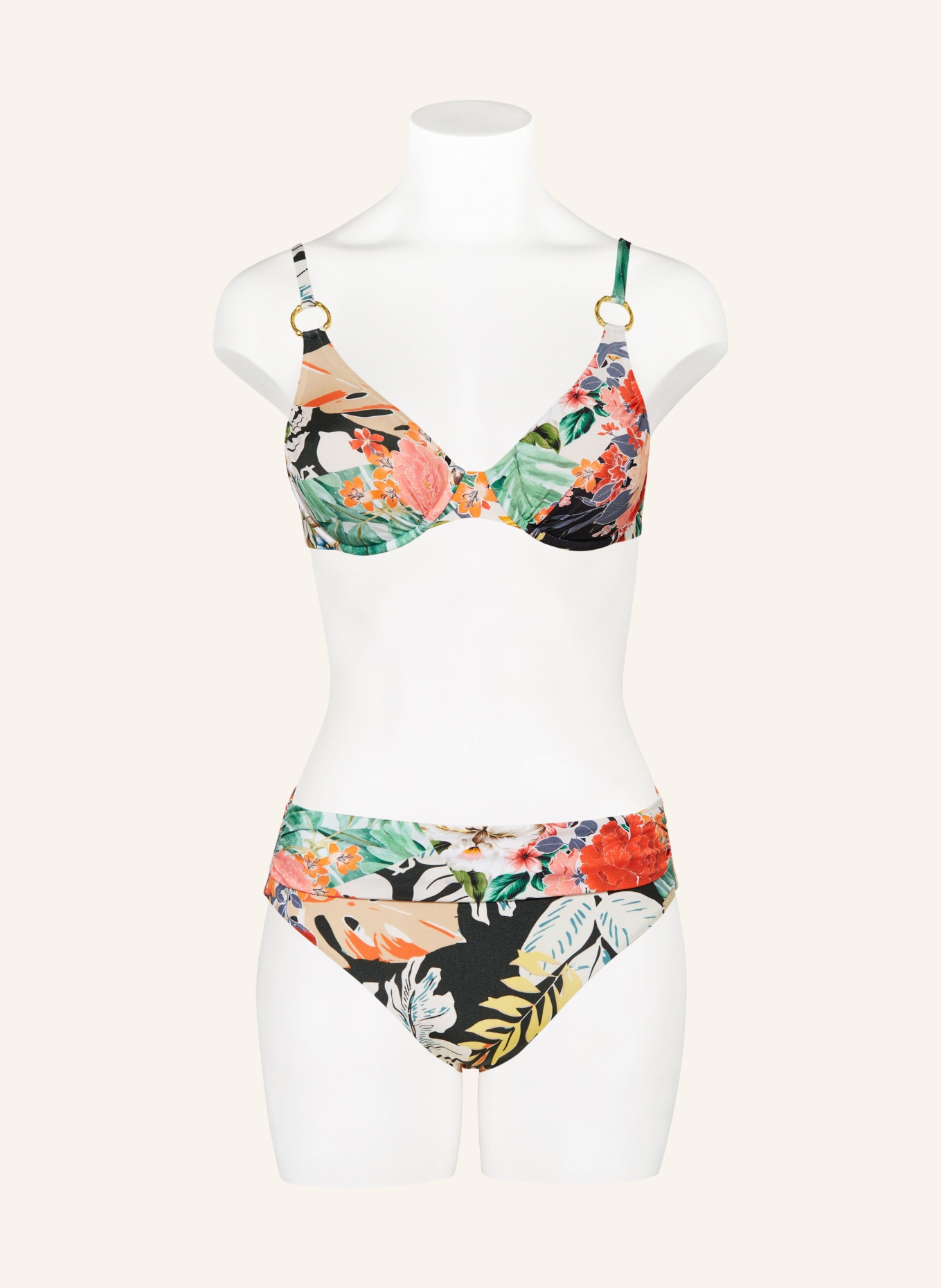 MARYAN MEHLHORN Basic-Bikini-Hose CASCADES, Farbe: GRÜN/ ROT/ SCHWARZ (Bild 2)