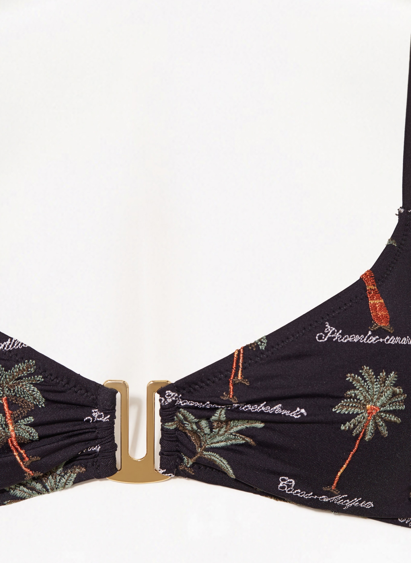 watercult Bralette bikini top ART HERBARIA, Color: BLACK/ GREEN (Image 5)