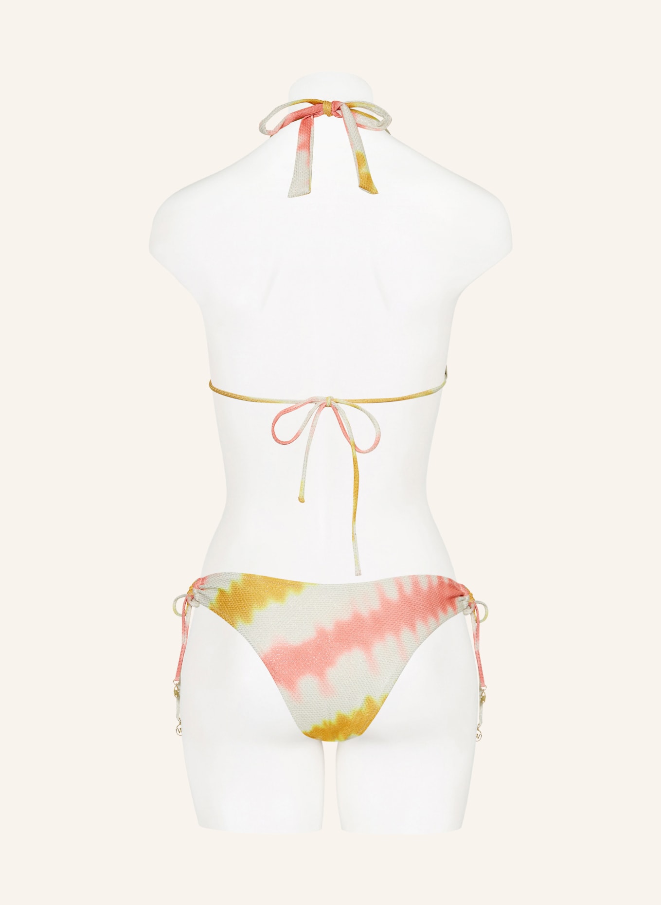 watercult Basic bikini bottoms SUMMER MUSE with glitter thread, Color: WHITE/ YELLOW/ SALMON (Image 3)