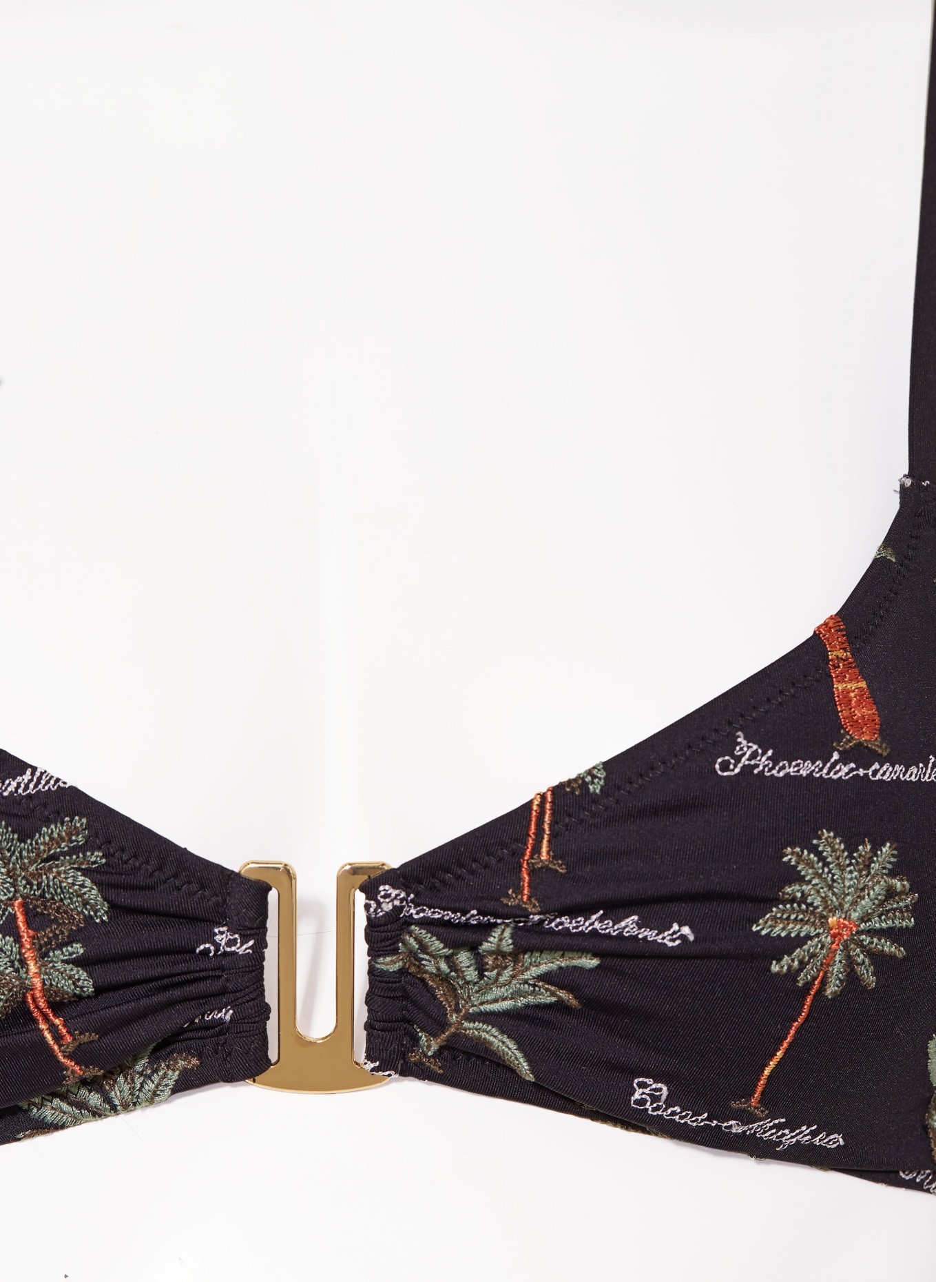 watercult Bralette bikini top ART HERBARIA, Color: BLACK/ GREEN (Image 5)